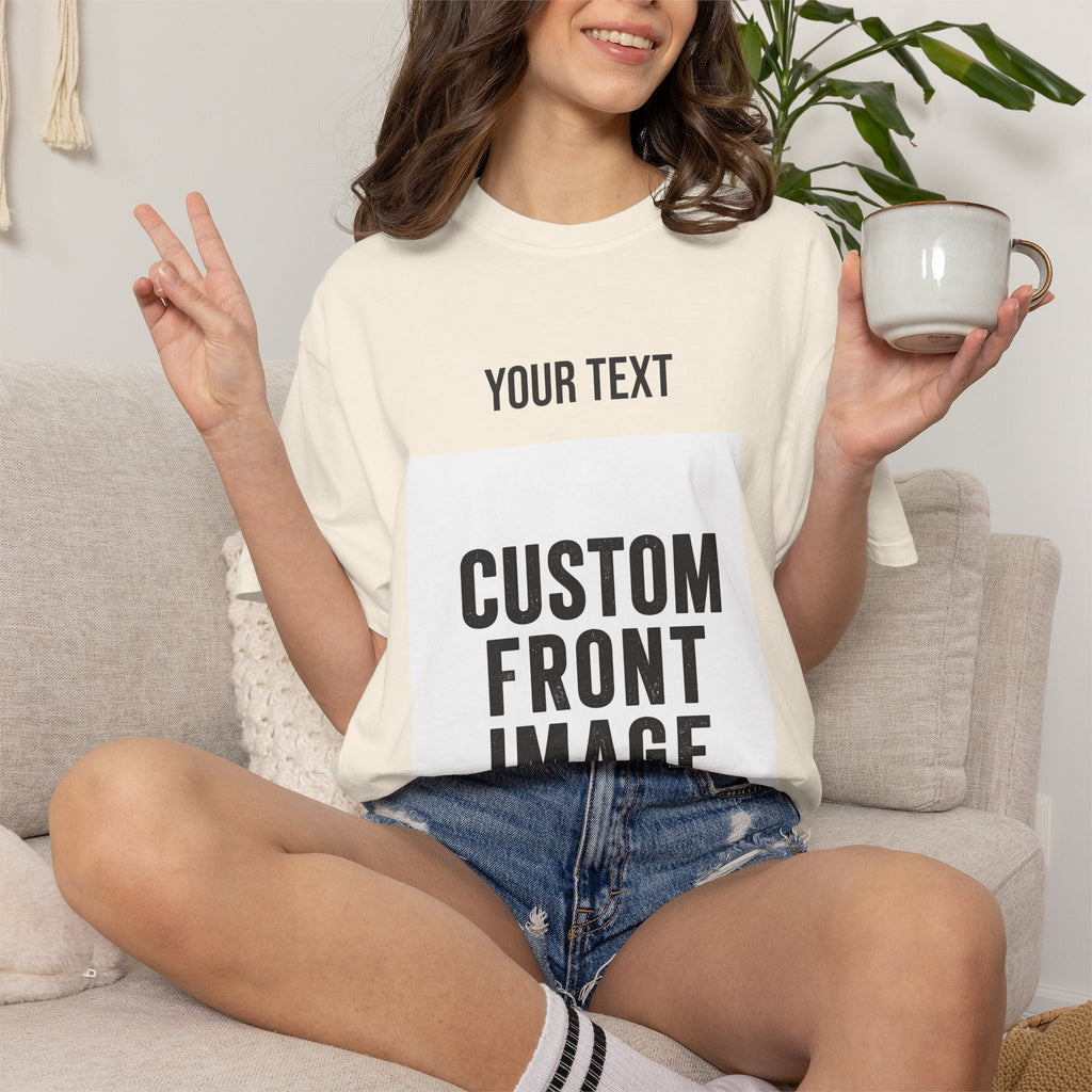 Custom Front Portrait Print T-Shirt — Personalized Text & Image Tee