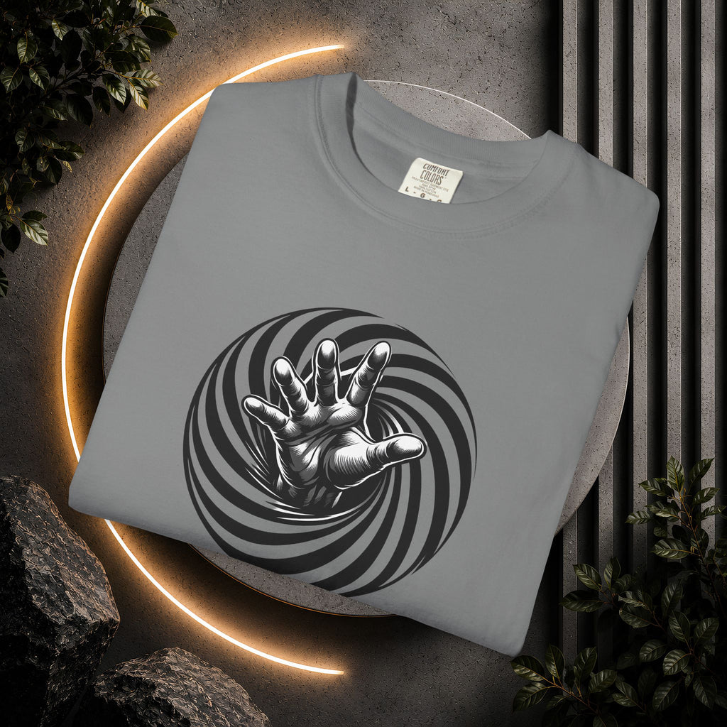 Optical Spiral Hand Graphic T-Shirt