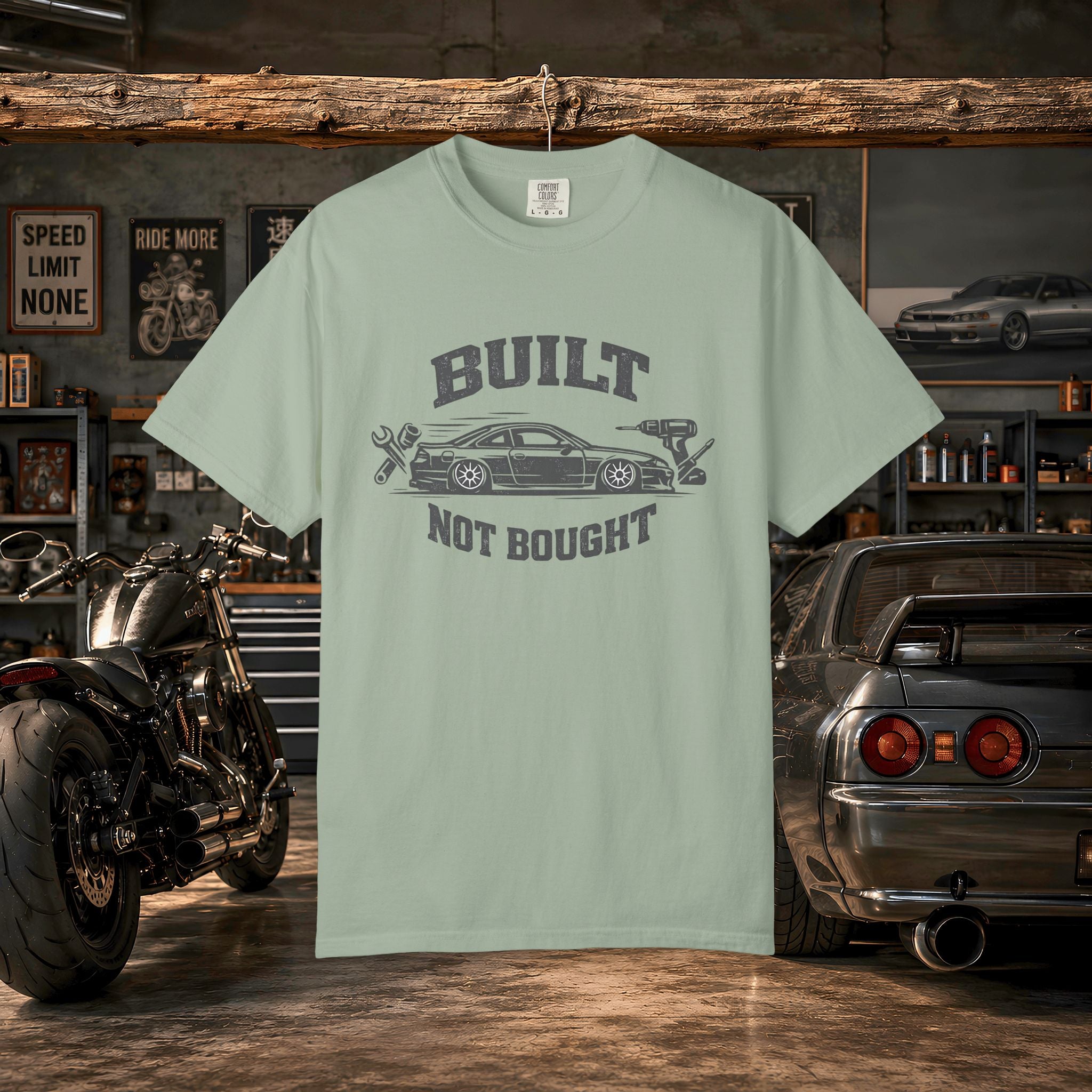 Built Not Bought Car T-Shirt — Automotive Mechanic Tuner Tee
