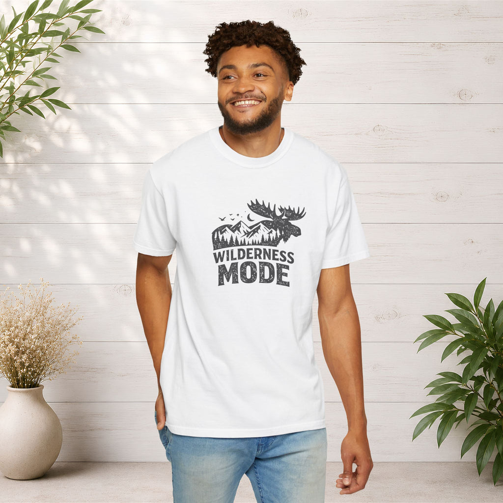 Wilderness Mode T-Shirt — Outdoor Moose Mountain Graphic Tee
