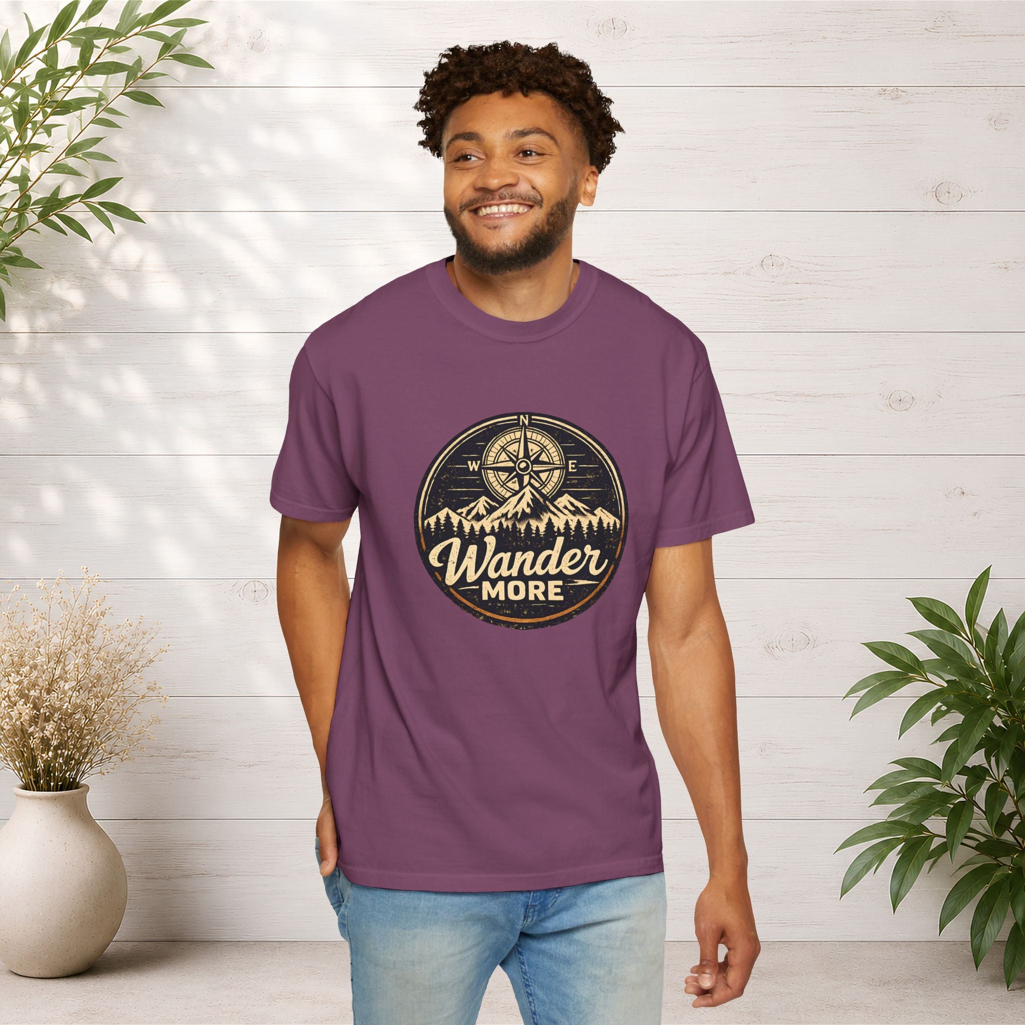 Wander More T-Shirt — Adventure Compass Graphic Tee