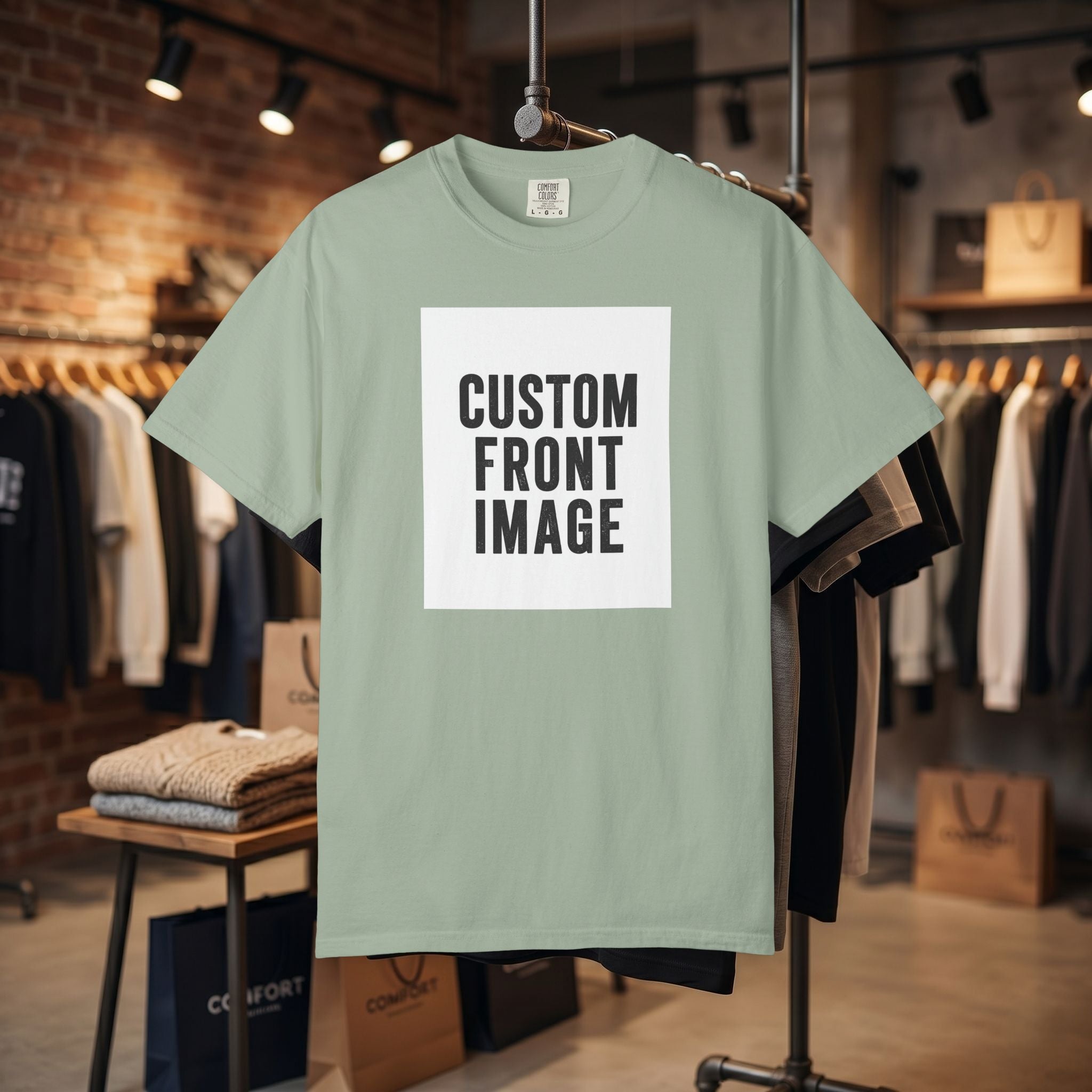 Custom Portrait Small Image Front T-Shirt - Add Your Own Image