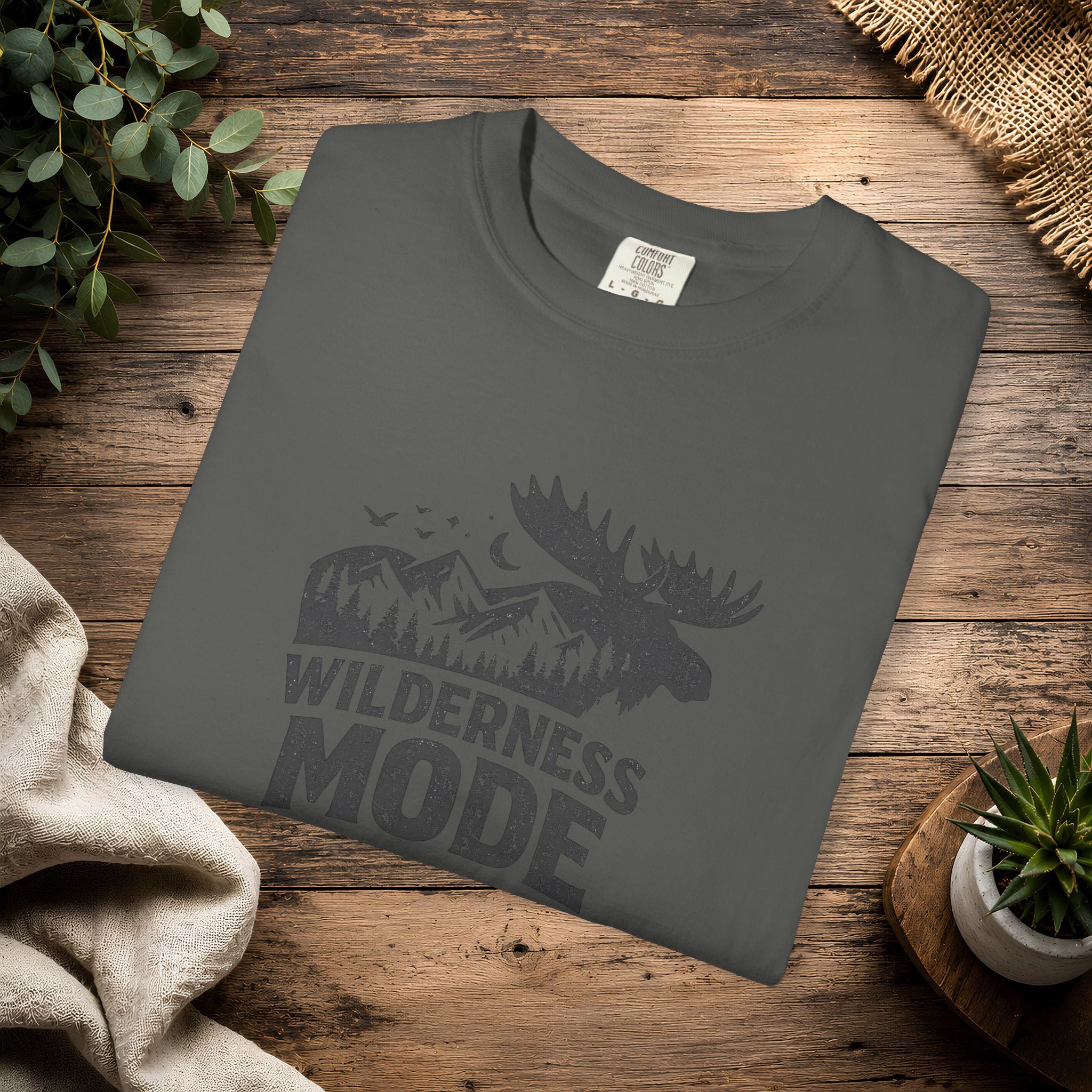 Wilderness Mode T-Shirt — Outdoor Moose Mountain Graphic Tee