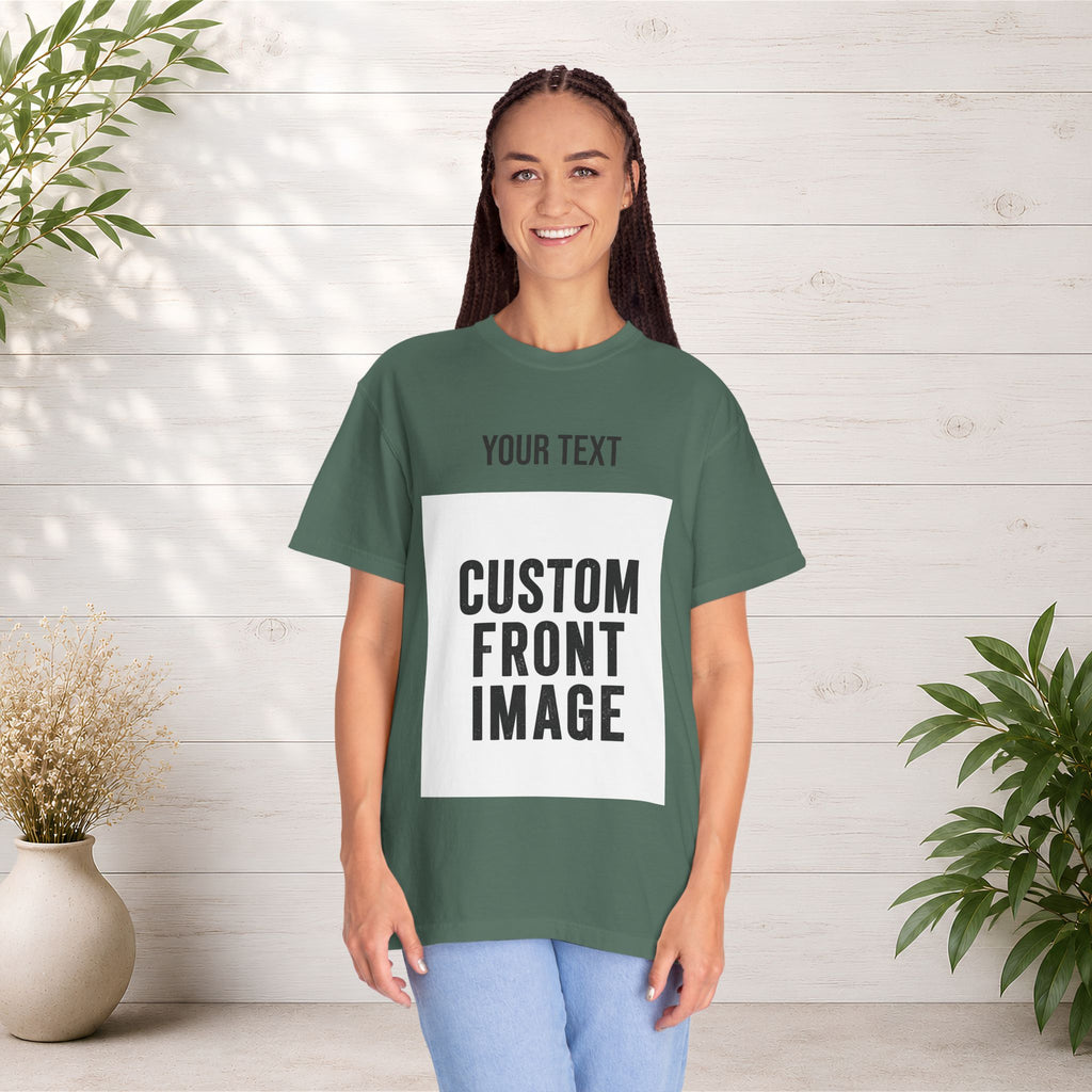 Custom Front Portrait Print T-Shirt — Personalized Text & Image Tee