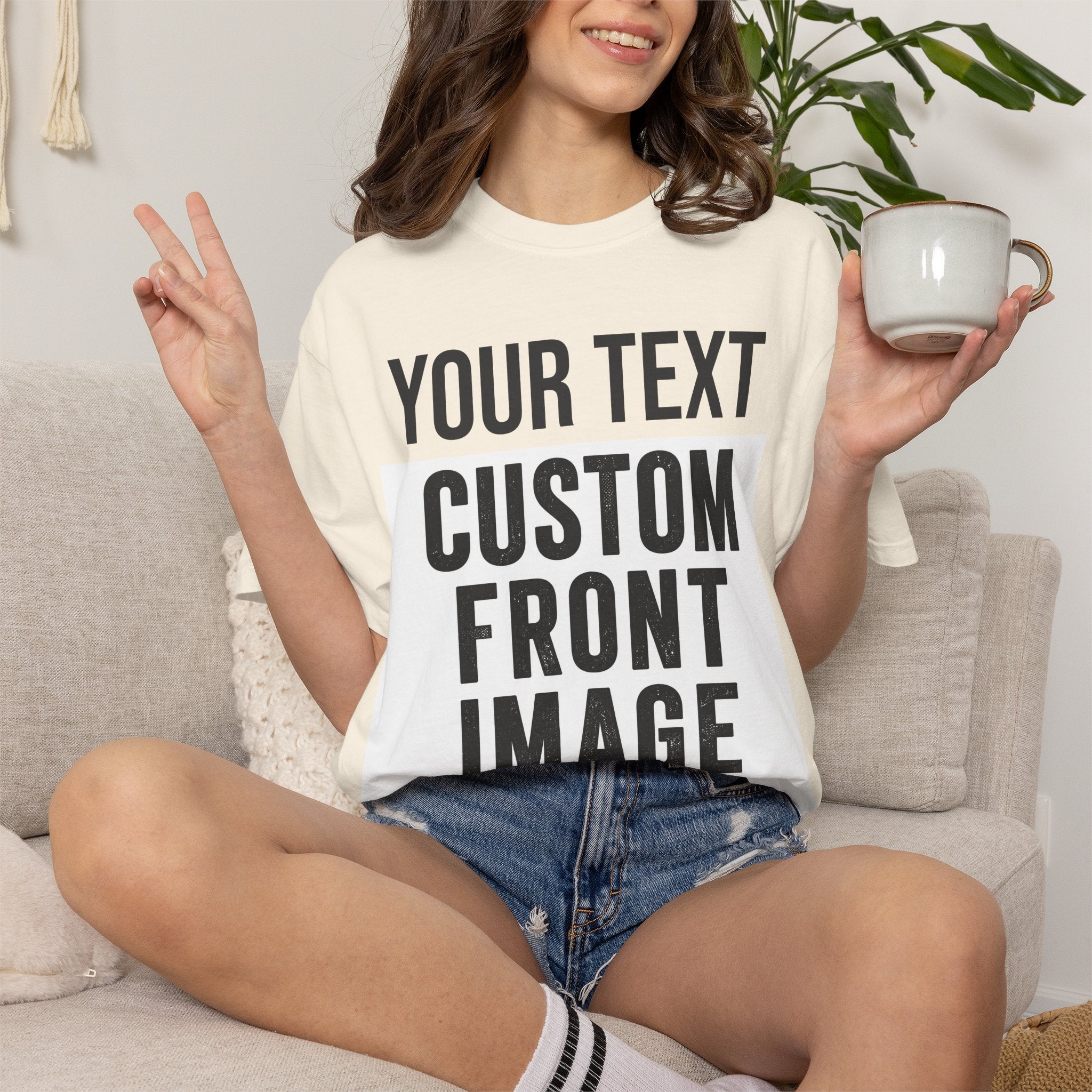 Custom Front Print T-Shirt — Personalized Text & Image Tee