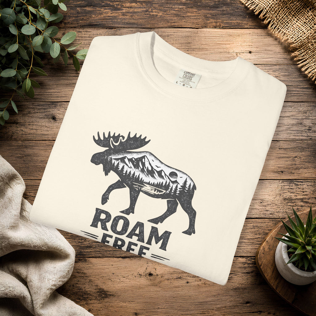 Roam Free Moose T-Shirt — Outdoorsy Nature Graphic Tee