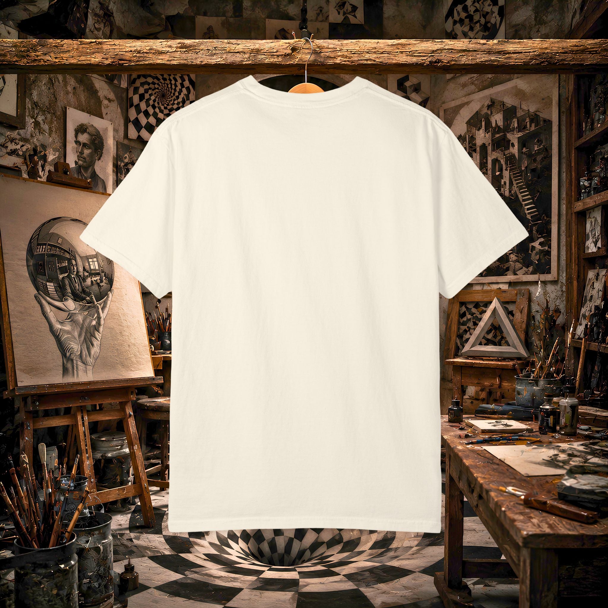 Rose in Ouroboros Snake Circle T-shirt | Botanical Vintage Line Art