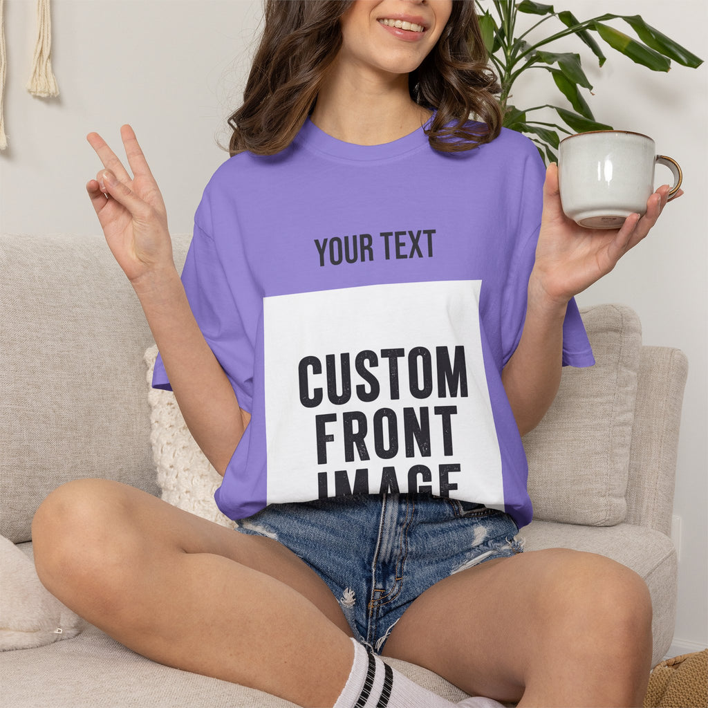 Custom Front Portrait Print T-Shirt — Personalized Text & Image Tee