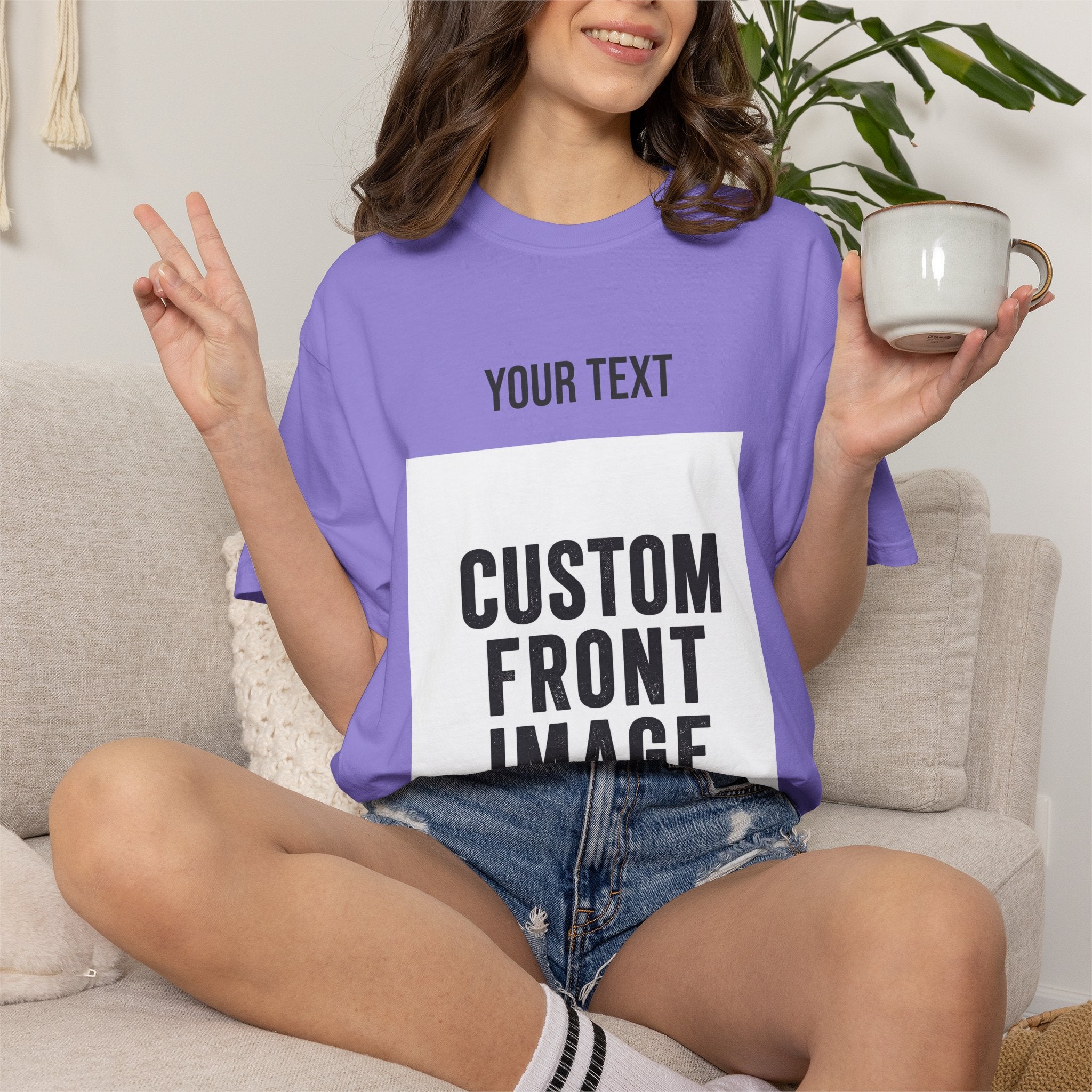 Custom Front Portrait Print T-Shirt — Personalized Text & Image Tee
