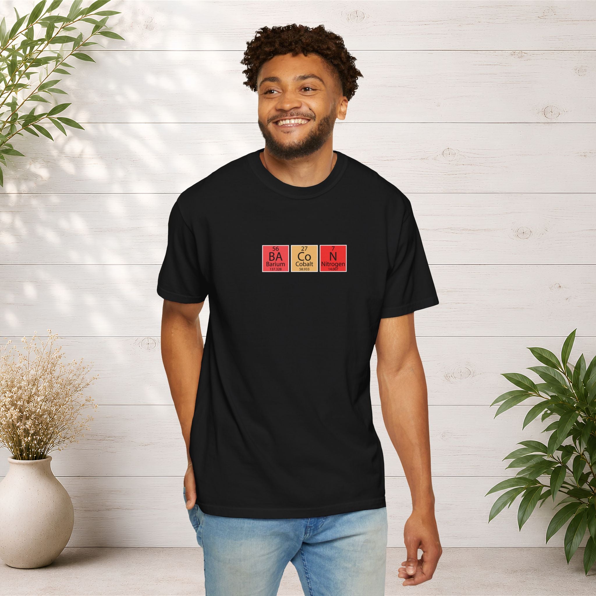 Bacon Chemistry T-Shirt — Periodic Table Style Food Graphic Tee