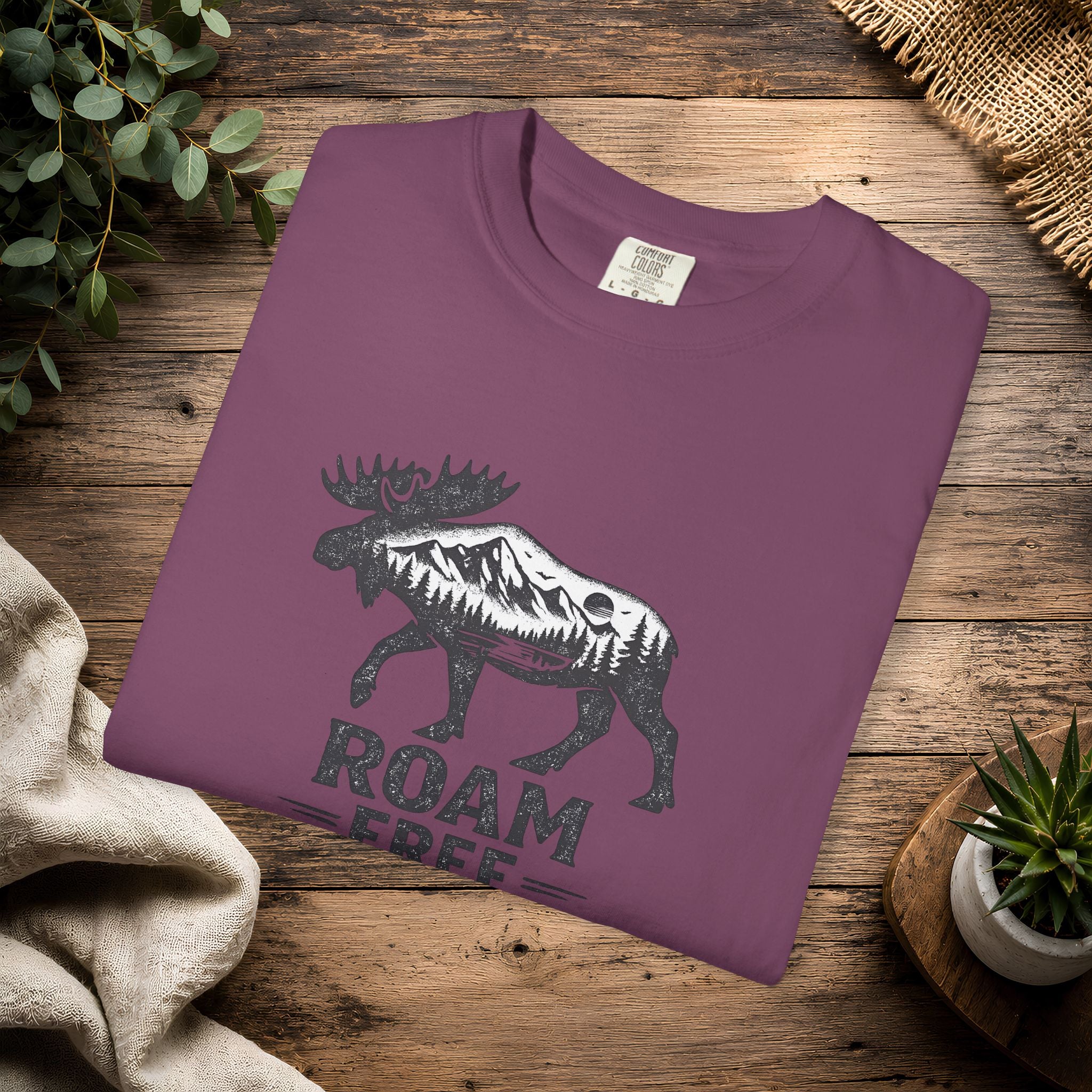 Roam Free Moose T-Shirt — Outdoorsy Nature Graphic Tee