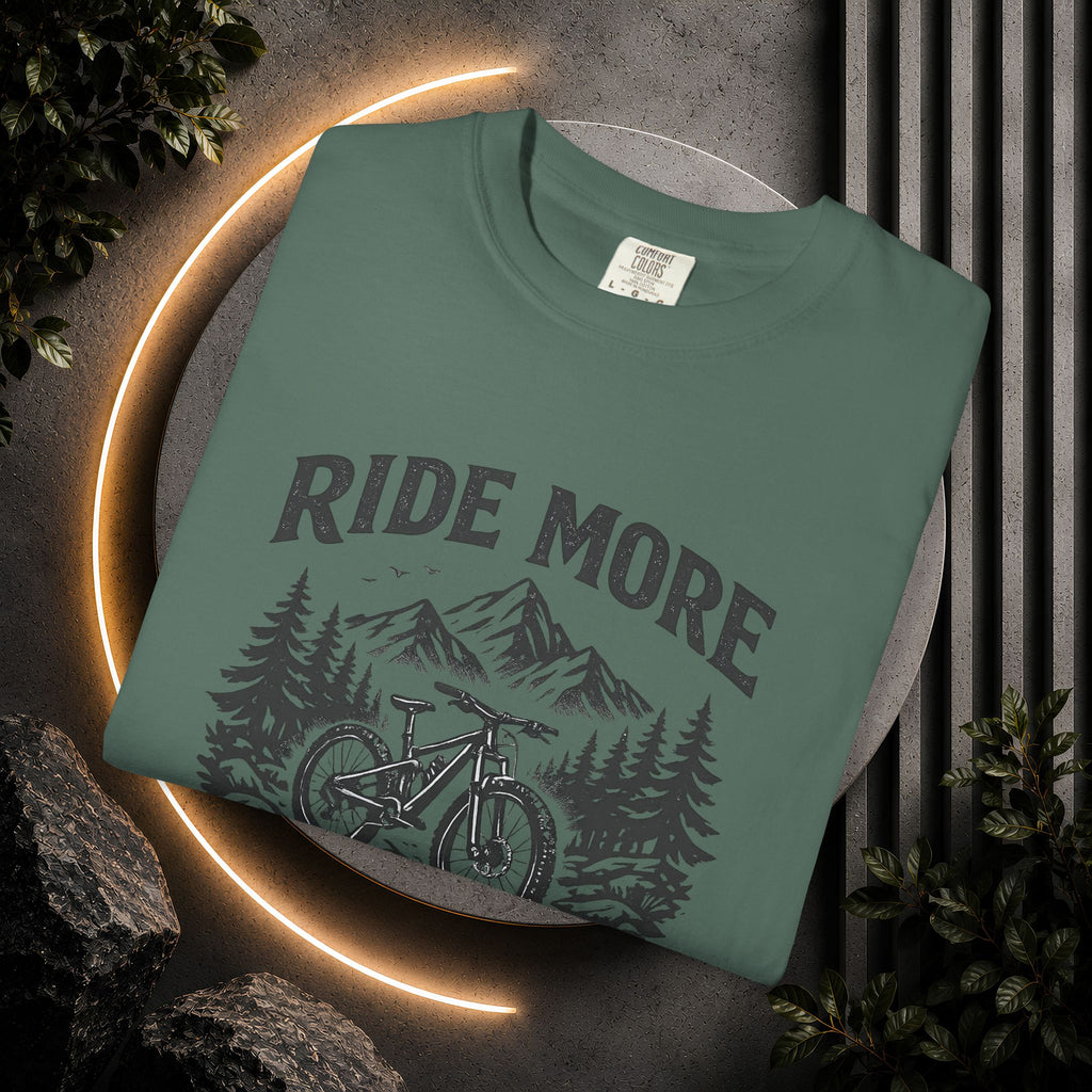Ride More Worry Less T-Shirt — Mountain Bike Adventure Tee