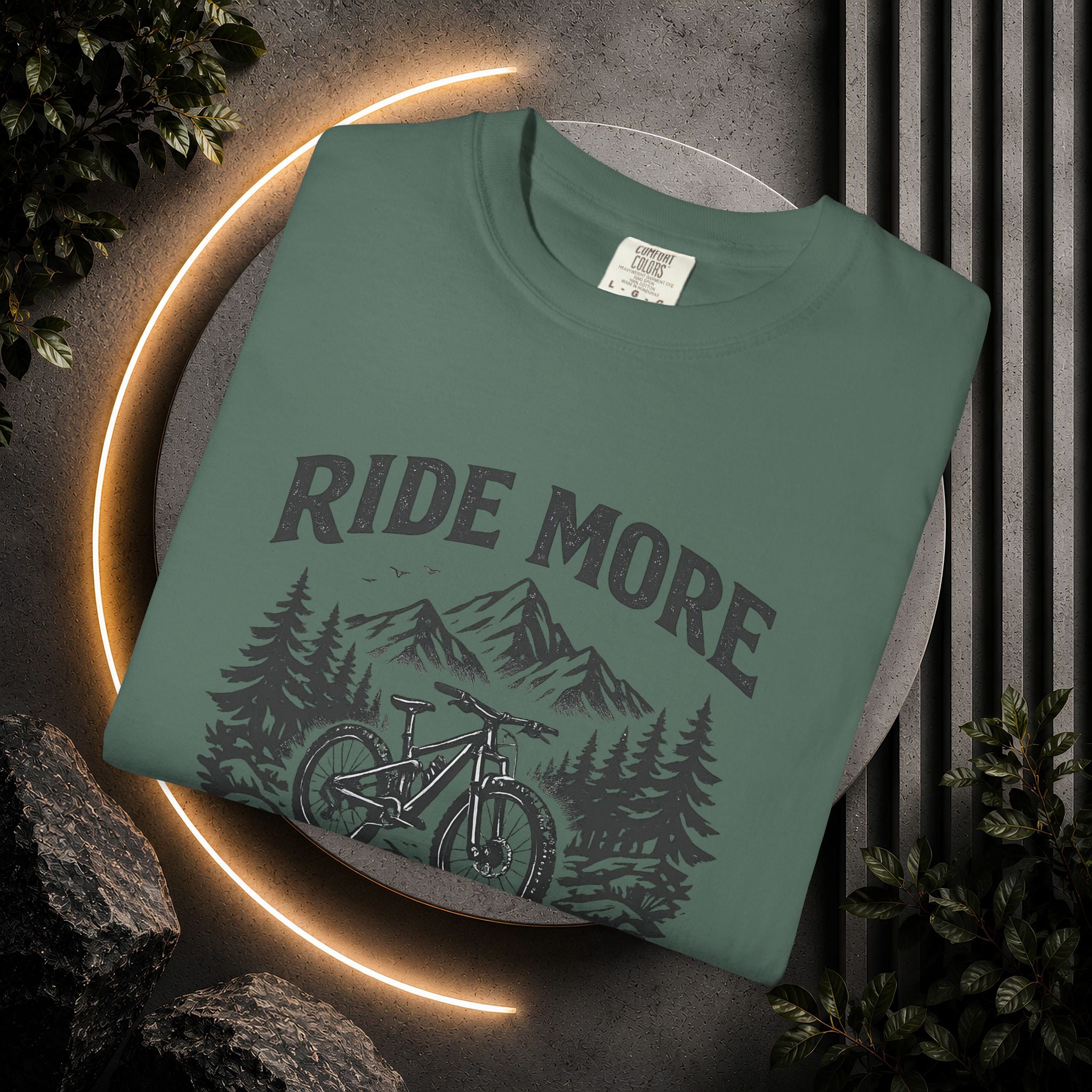 Ride More Worry Less T-Shirt — Mountain Bike Adventure Tee