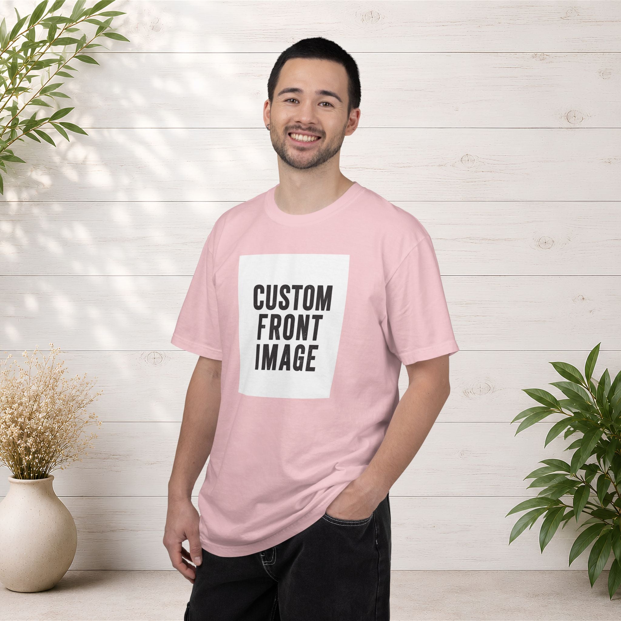 Custom Portrait Small Image Front T-Shirt - Add Your Own Image