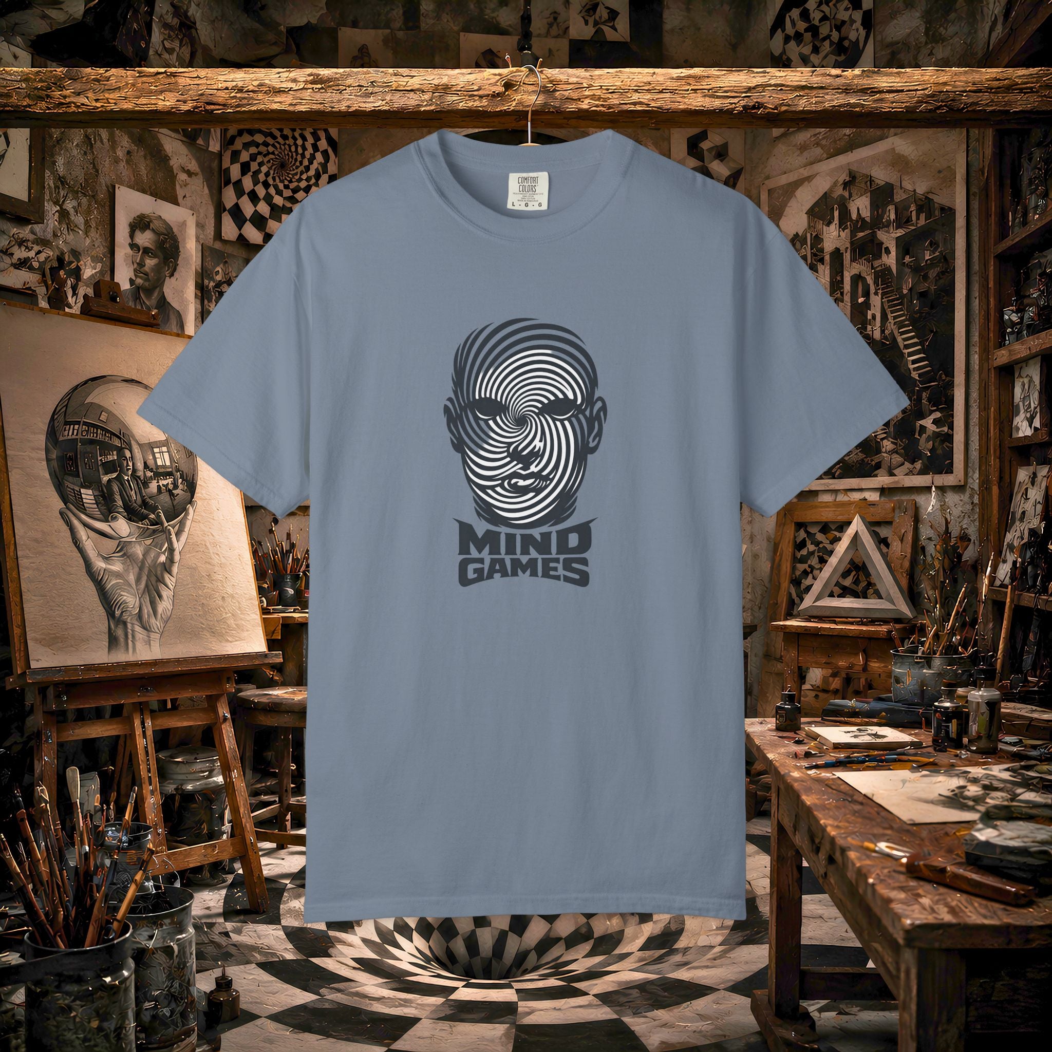 Mind Games T‑Shirt — Optical Illusion Head Graphic Tee