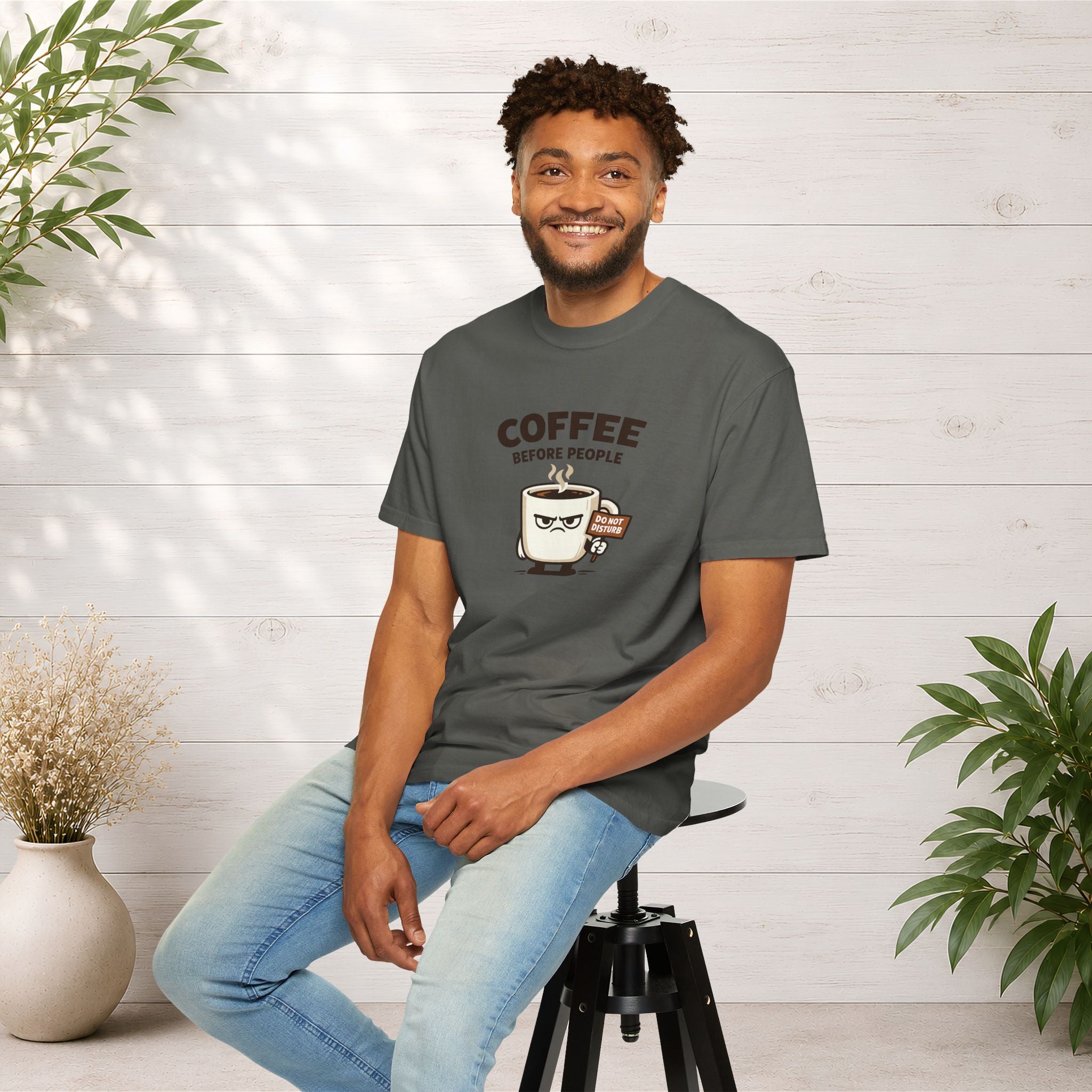 Coffee Before People T‑Shirt — Funny Morning Coffee Graphic Tee