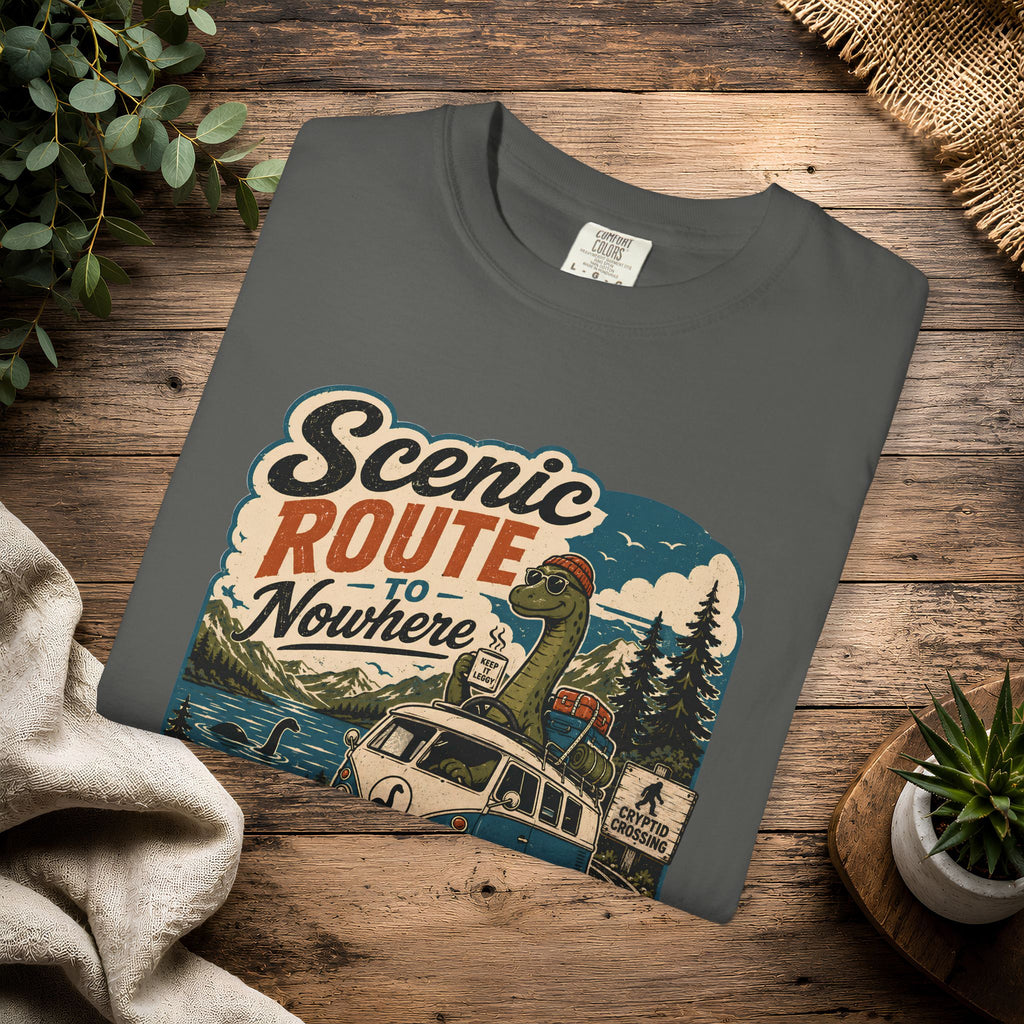 Scenic Route Vintage Camper Nessy T-Shirt — Road Trip Adventure Tee