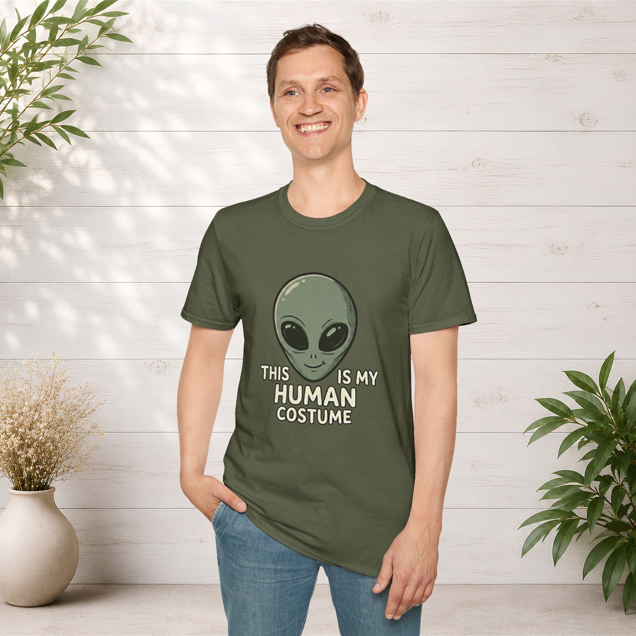 Alien Head This Is My Human Costume T-Shirt | Funny Extraterrestrial Design