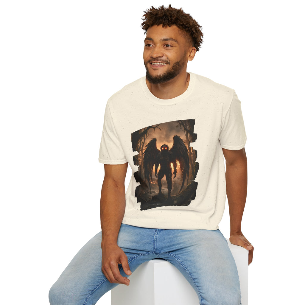 Mothman Cryptid Illustration T-Shirt | Dark Horror Graphic