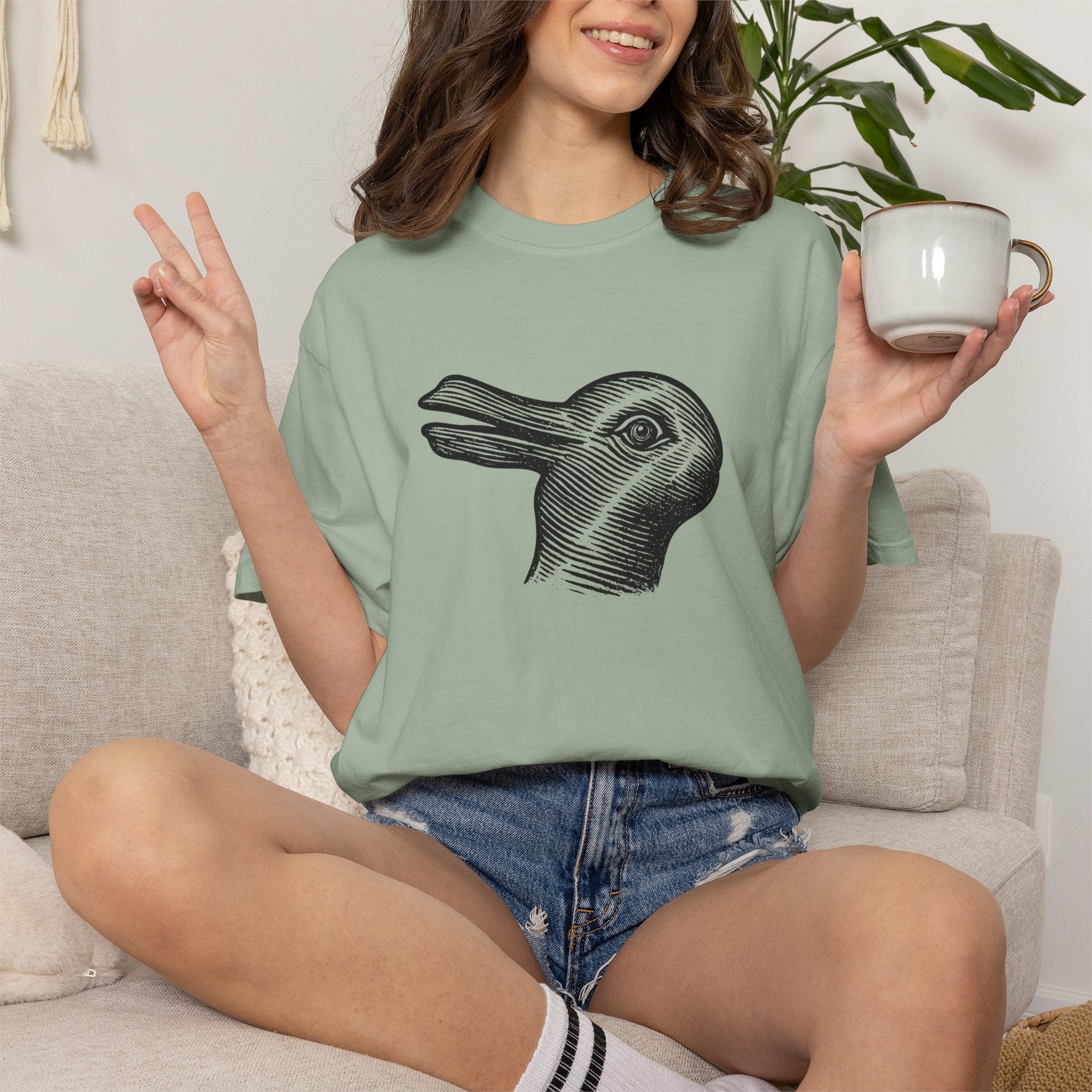 Vintage Optical Illusion Rabbit-Duck T-Shirt