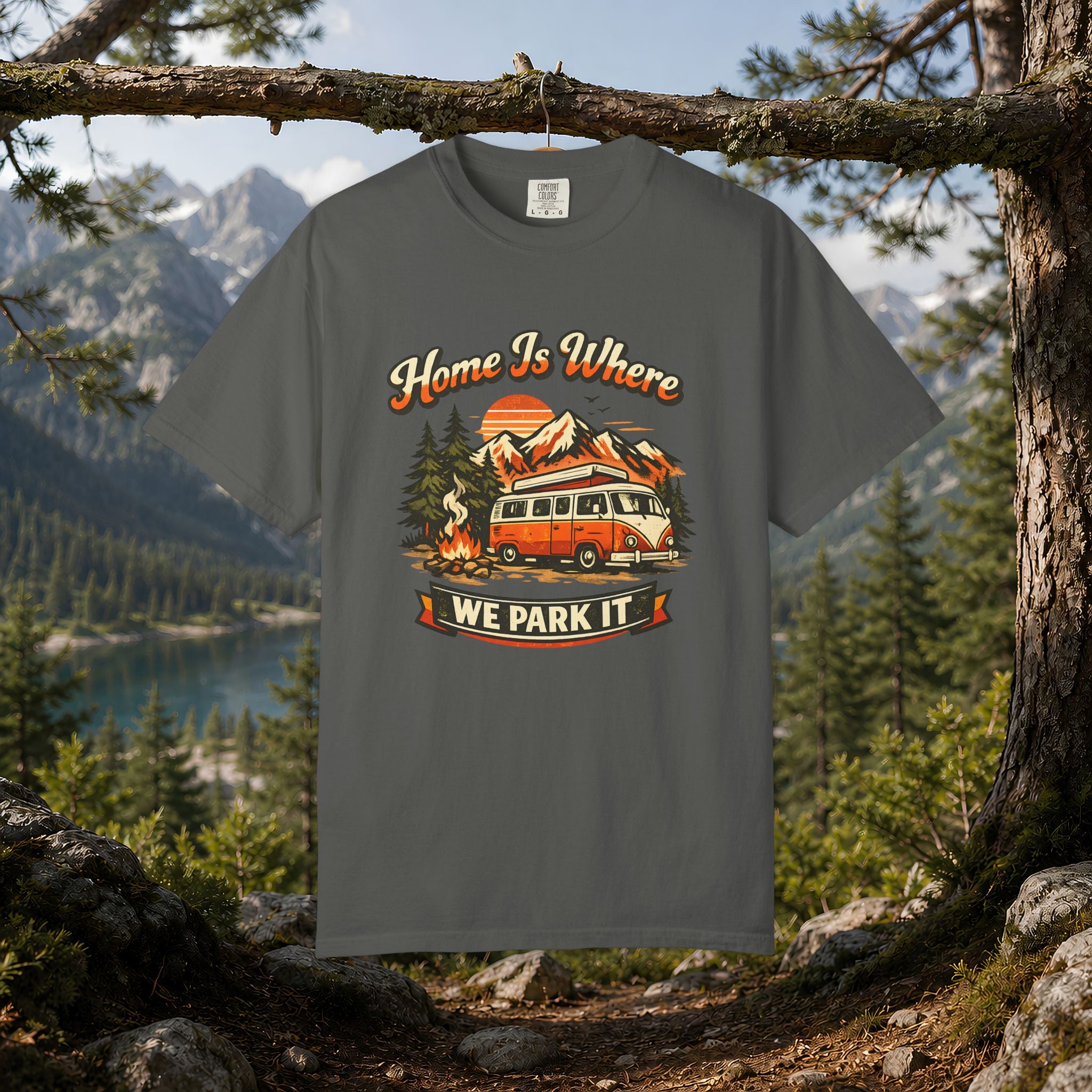 "Home Is Where We Park It" Camper Van Graphic Tee