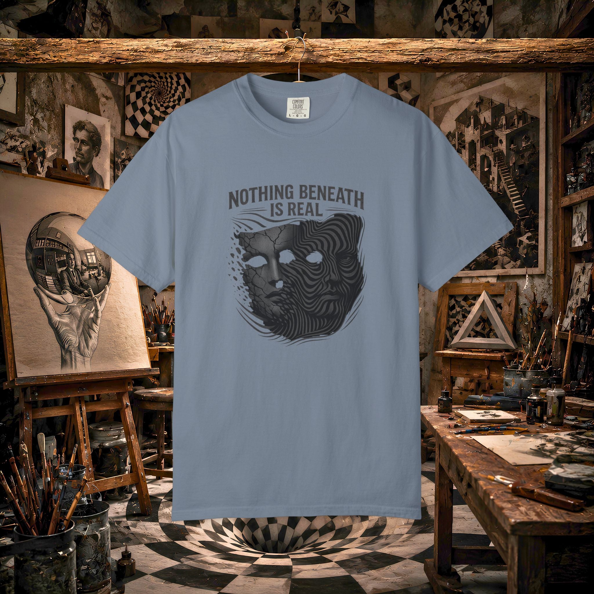 “Nothing Beneath Is Real” Surreal Graphic T-Shirt
