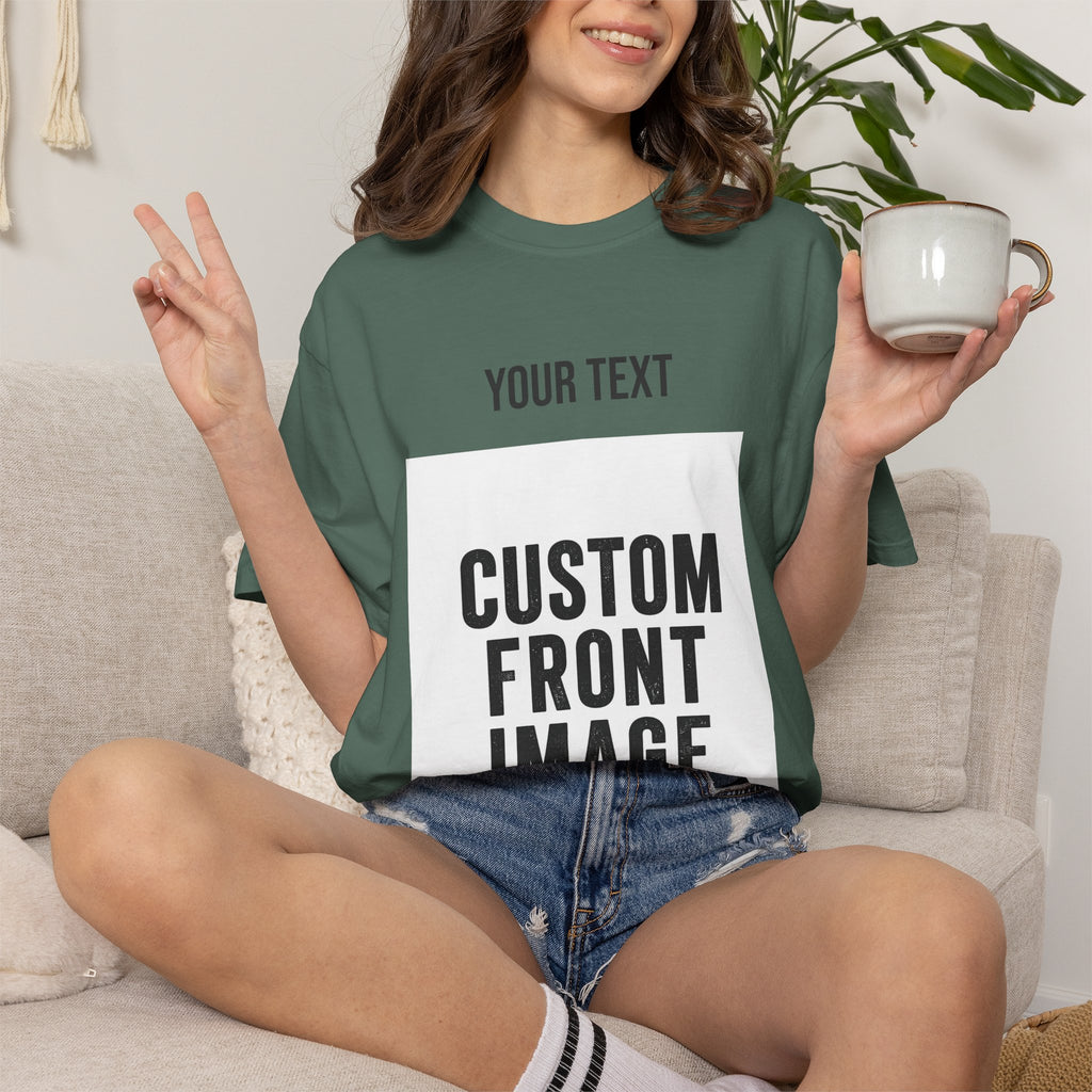 Custom Front Portrait Print T-Shirt — Personalized Text & Image Tee