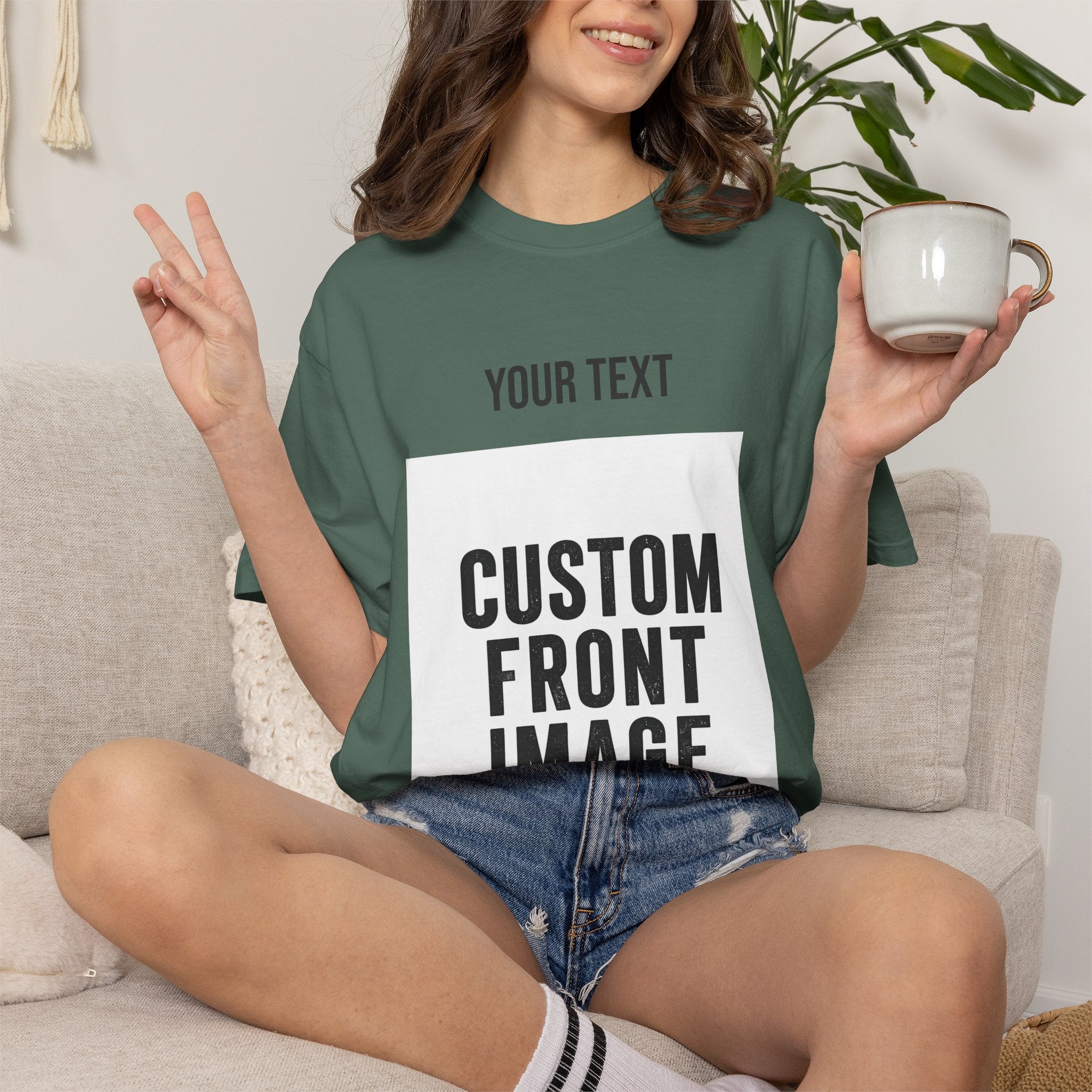 Custom Front Portrait Print T-Shirt — Personalized Text & Image Tee