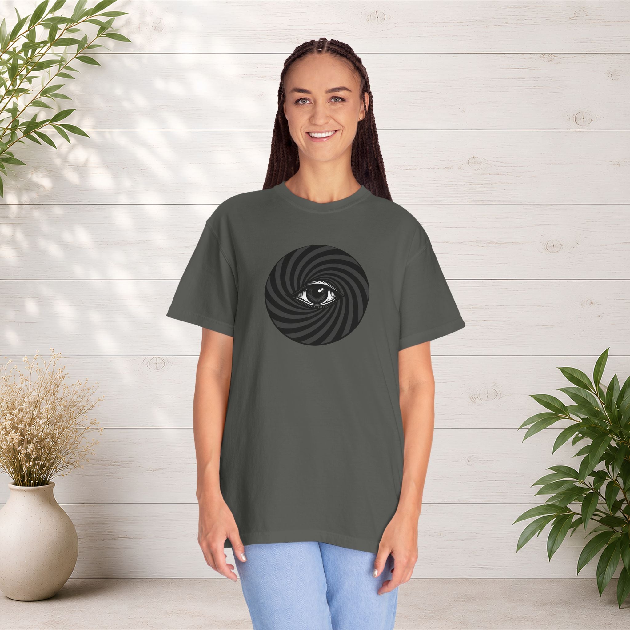 Hypnotic Eye Spiral T-Shirt — Optical Illusion Graphic Tee