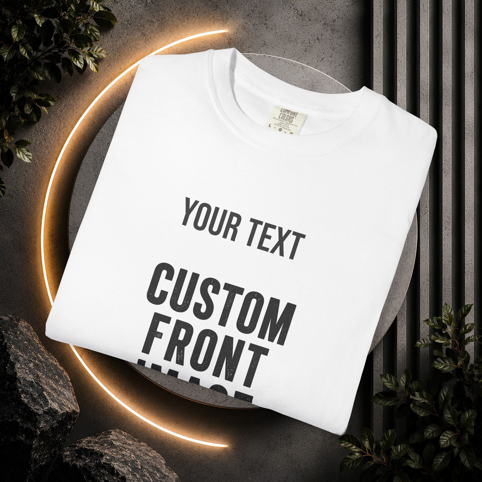 Custom Front Square Print T-Shirt — Personalized Text & Image Tee