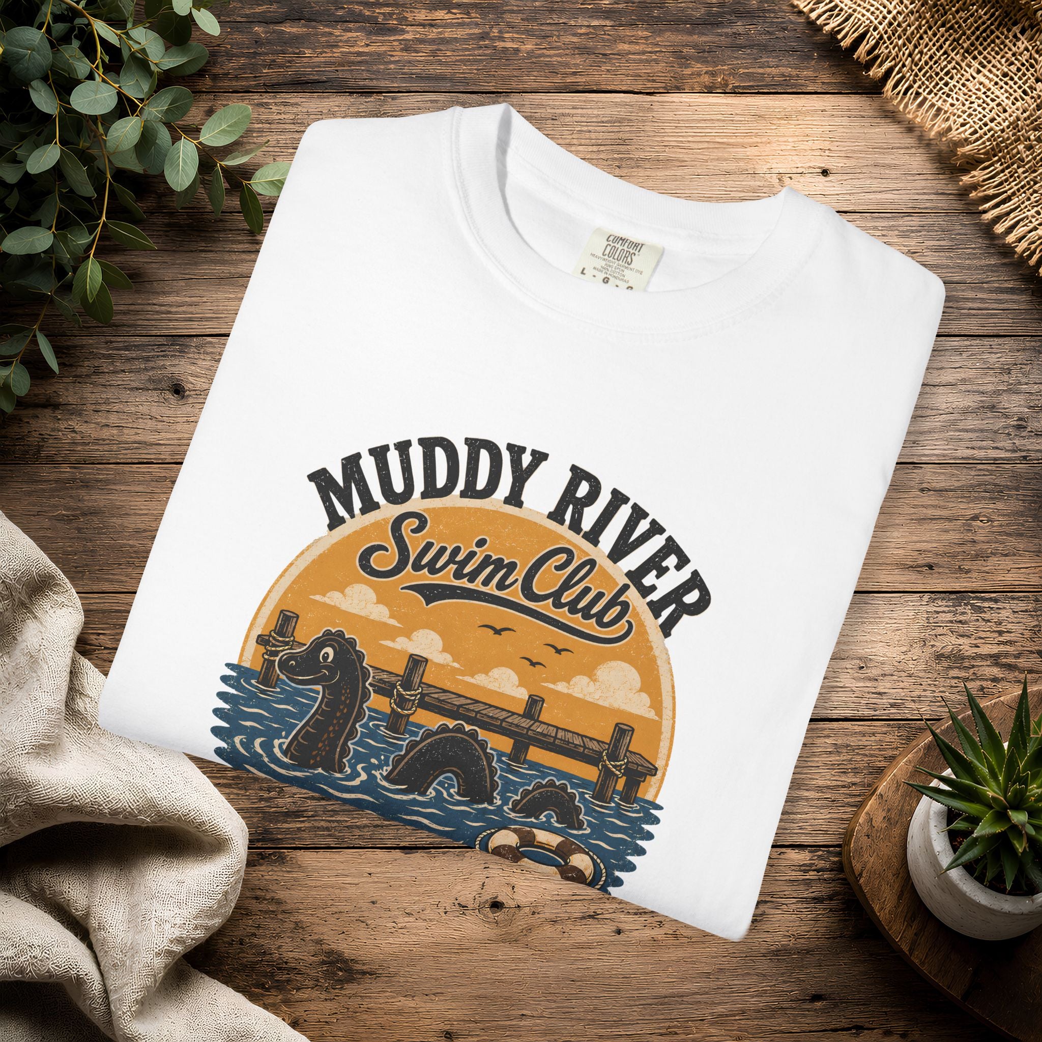 Monongy Swim Club Vintage T-Shirt — Retro Cryptid River Graphic