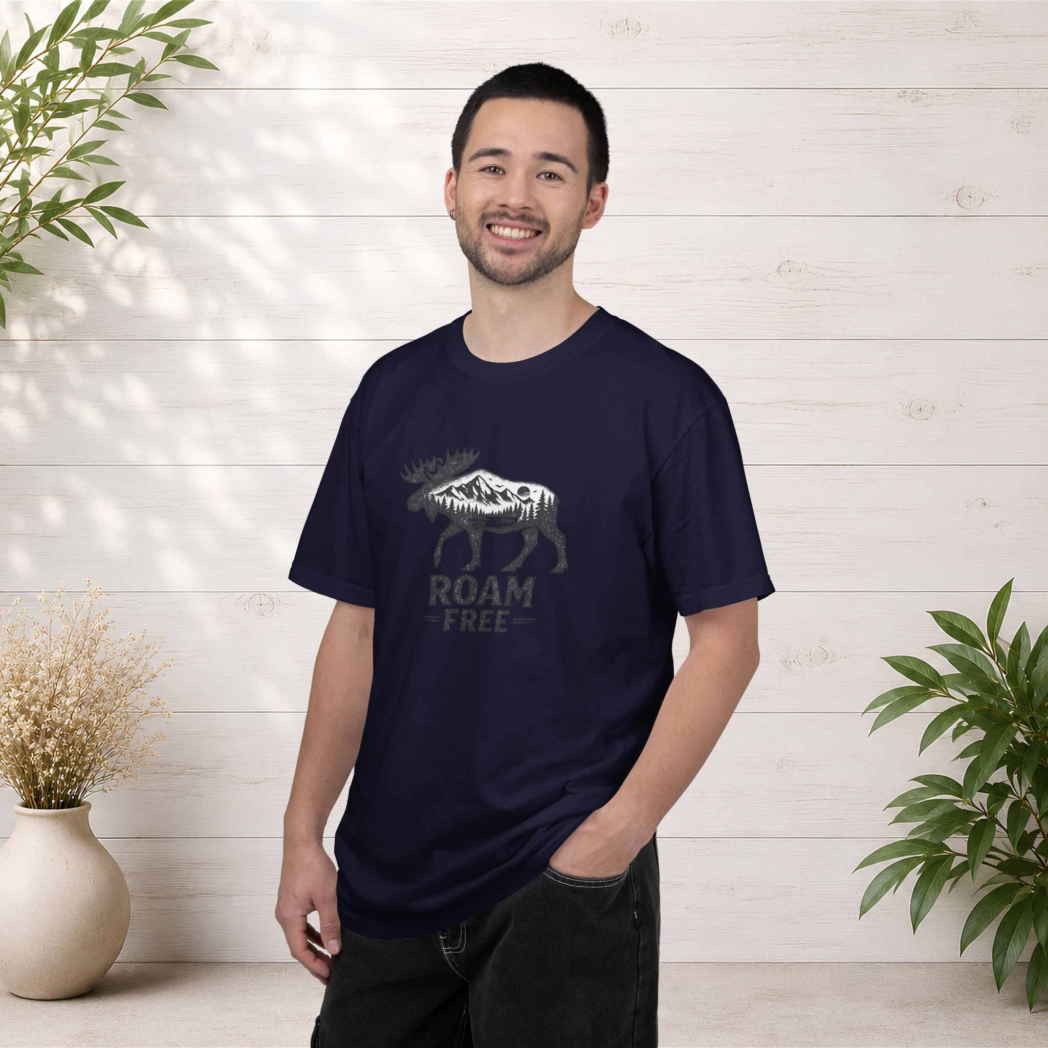 Roam Free Moose T-Shirt — Outdoorsy Nature Graphic Tee