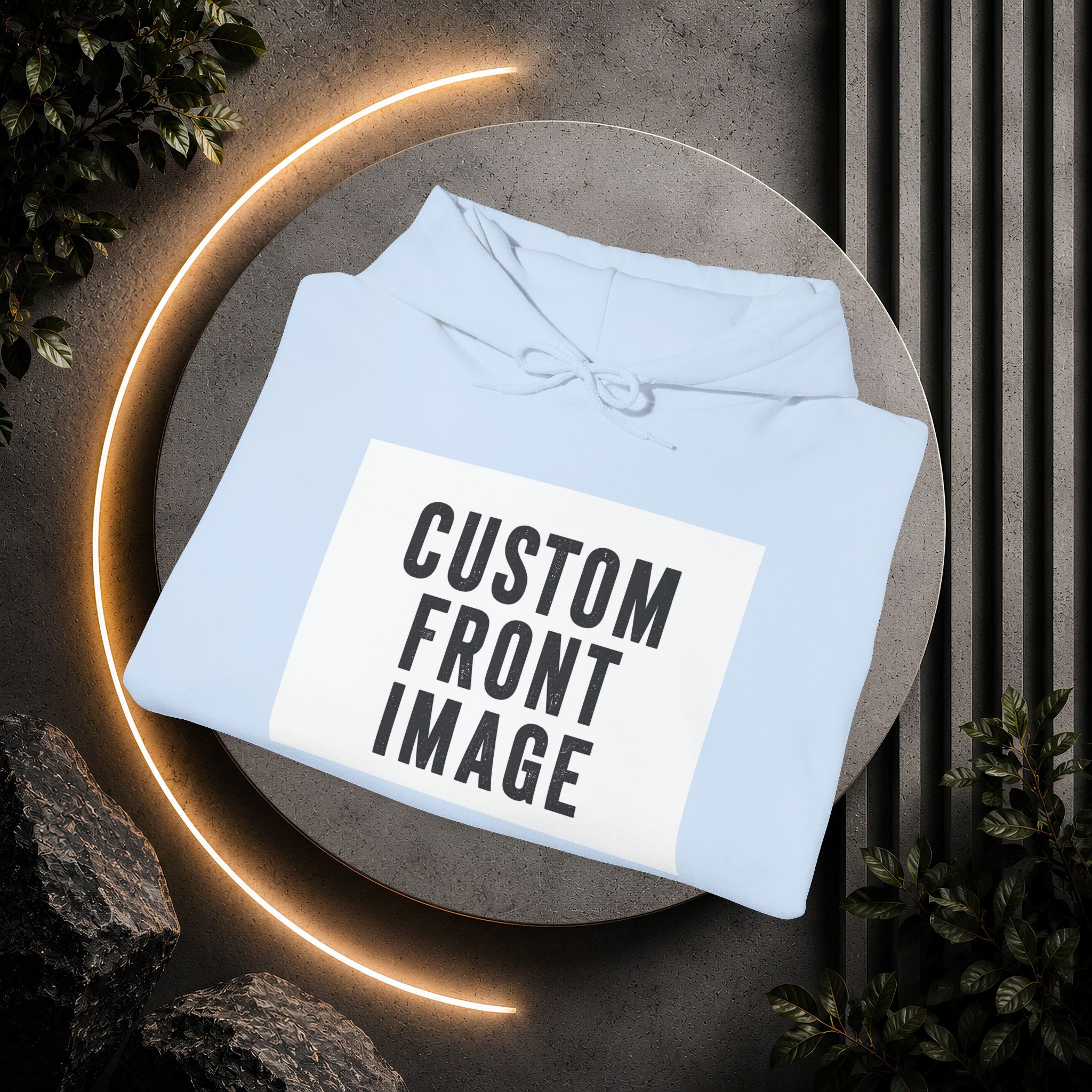 Custom Front Image Hoodie — Personalized White Pullover Hooded Sweatshirt