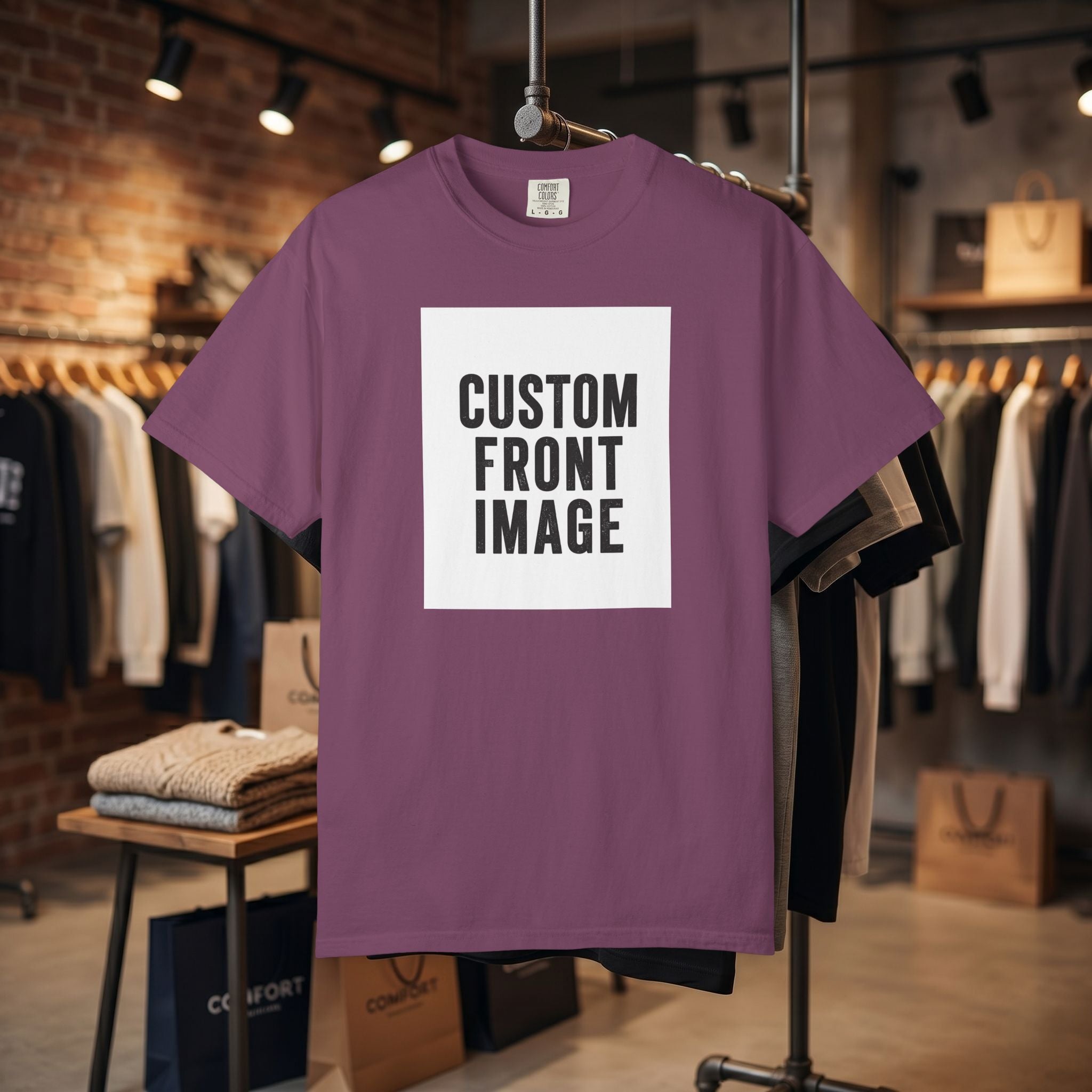 Custom Portrait Small Image Front T-Shirt - Add Your Own Image