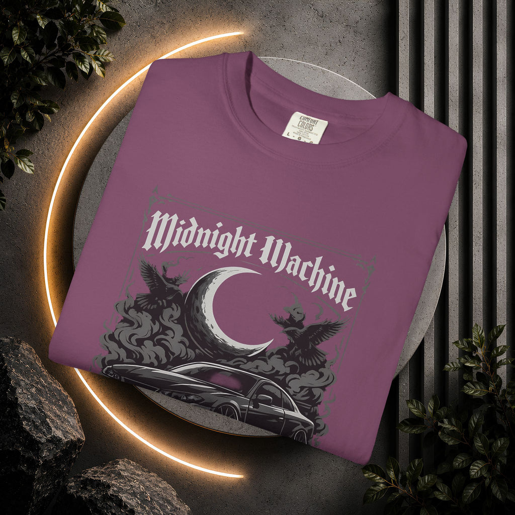 Midnight Machine Graphic T-Shirt — Retro Car Moon Tee for Night Drivers