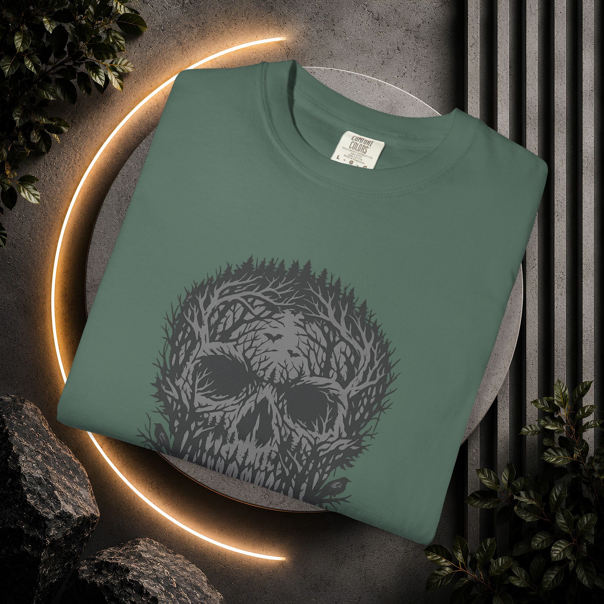Skull Forest T-Shirt — Grunge Skull Graphic Tee