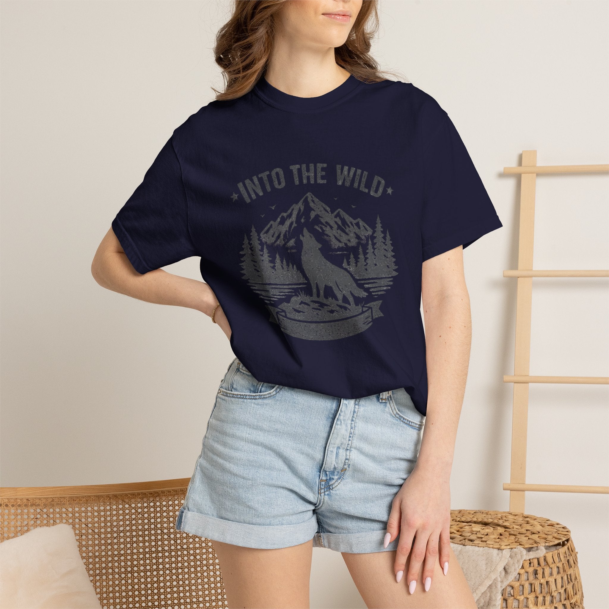 Into the Wild Wolf T-Shirt — Mountain Camping Adventure Tee
