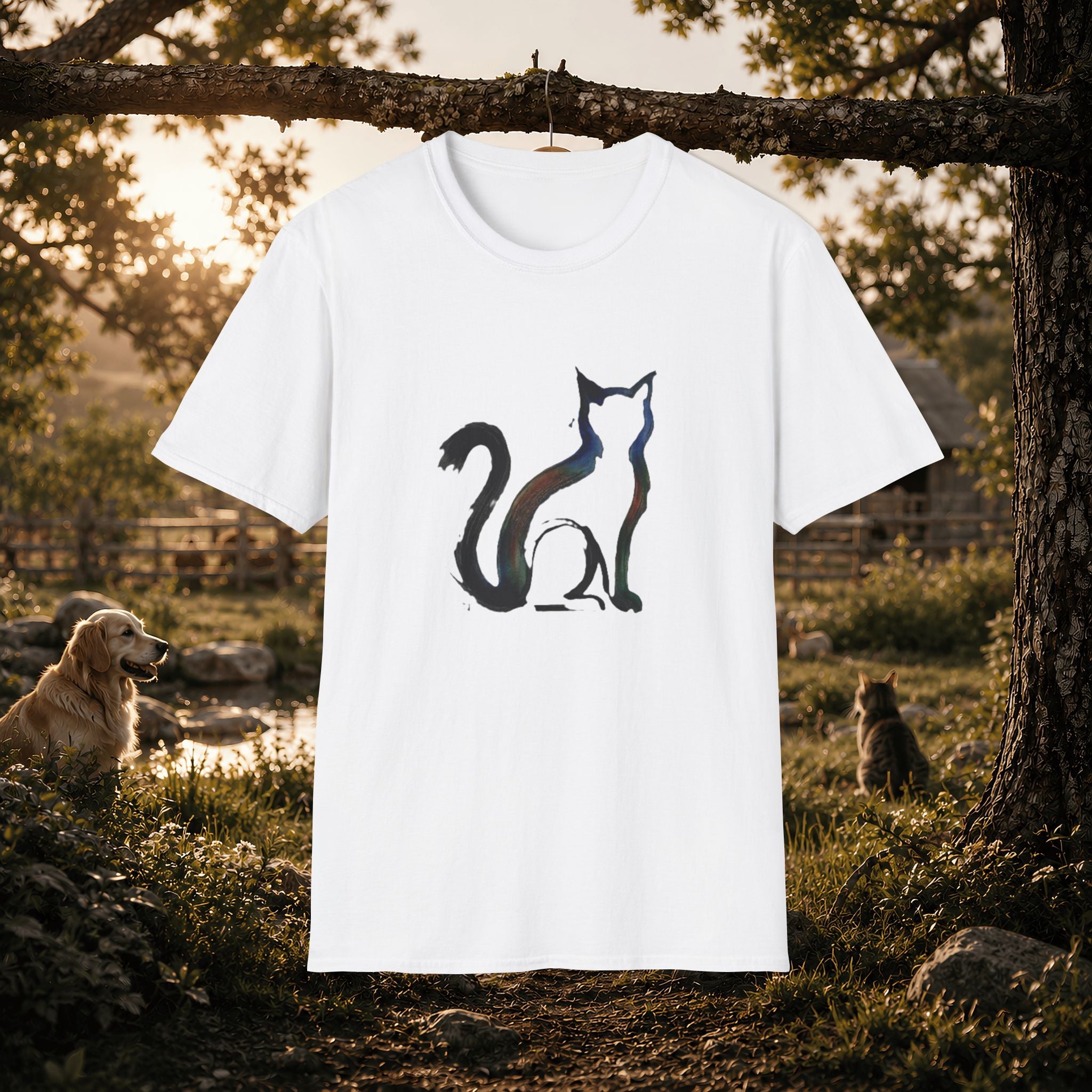 Silhouette Cat Illustration T-Shirt | Minimal Cat Artwork