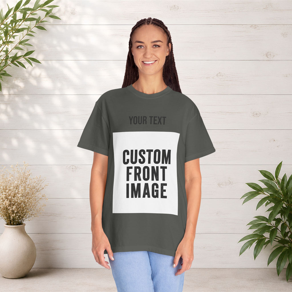 Custom Front Portrait Print T-Shirt — Personalized Text & Image Tee