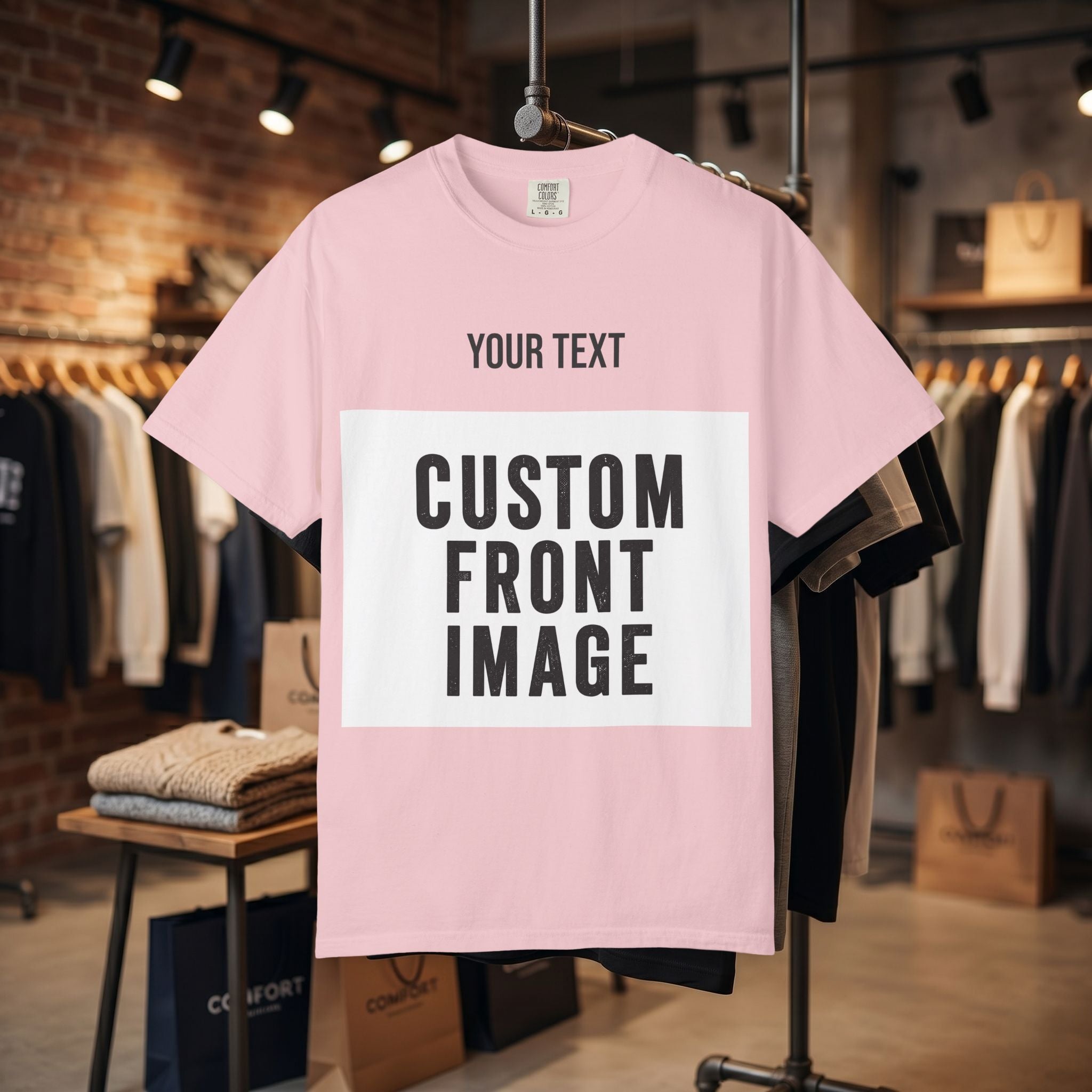 Custom Front Landscape Print T-Shirt — Personalized Text & Image Tee