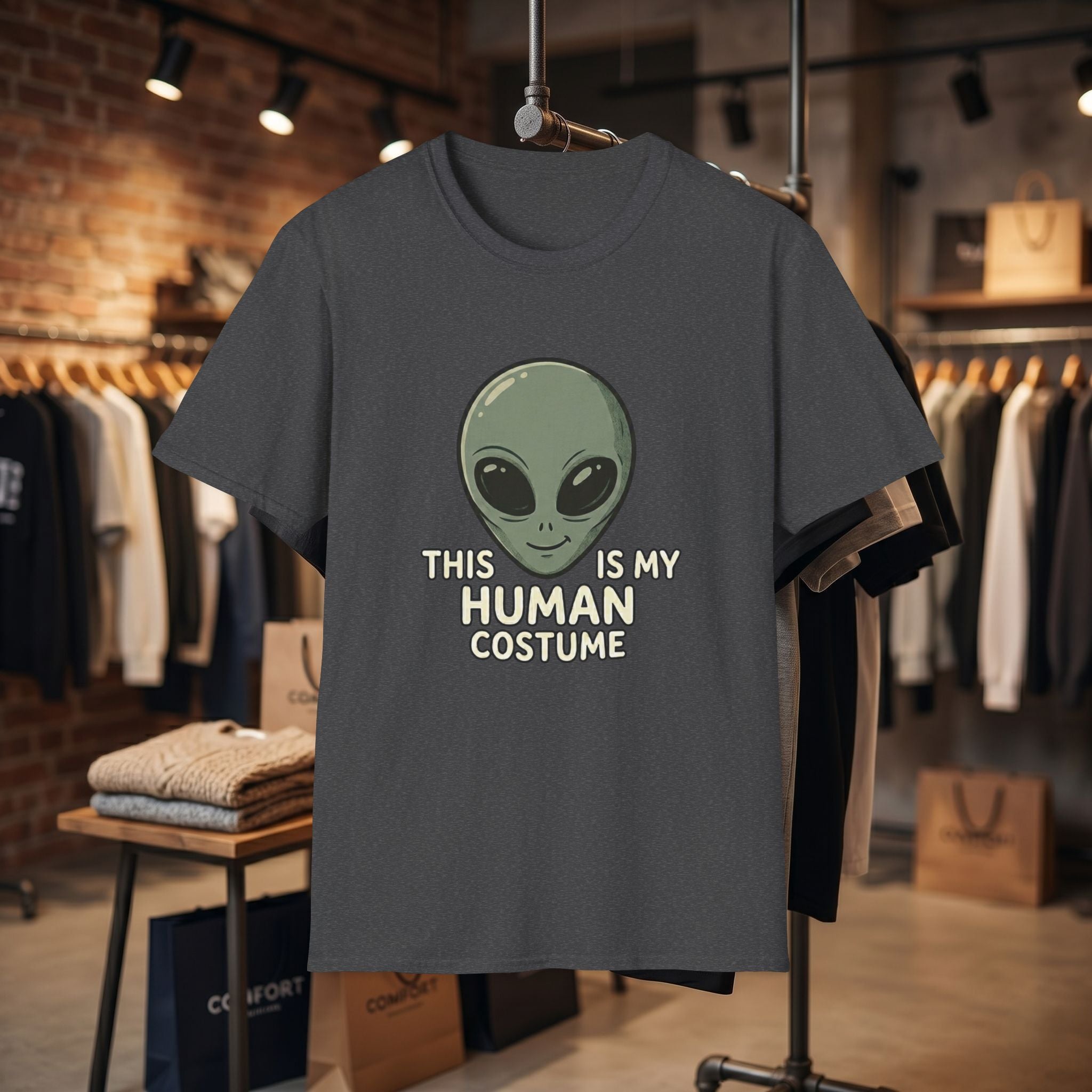 Alien Head This Is My Human Costume T-Shirt | Funny Extraterrestrial Design