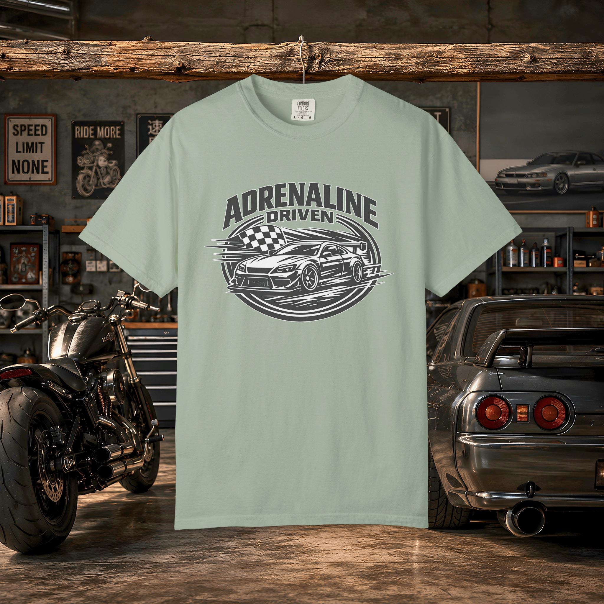 Adrenaline Driven Racing Tee — Street Race Car Graphic T-Shirt