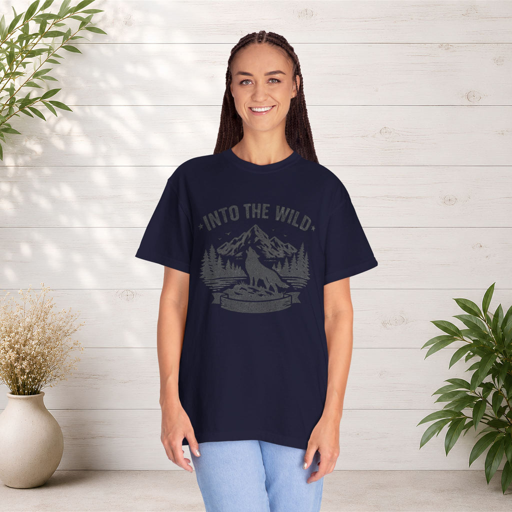 Into the Wild Wolf T-Shirt — Mountain Camping Adventure Tee