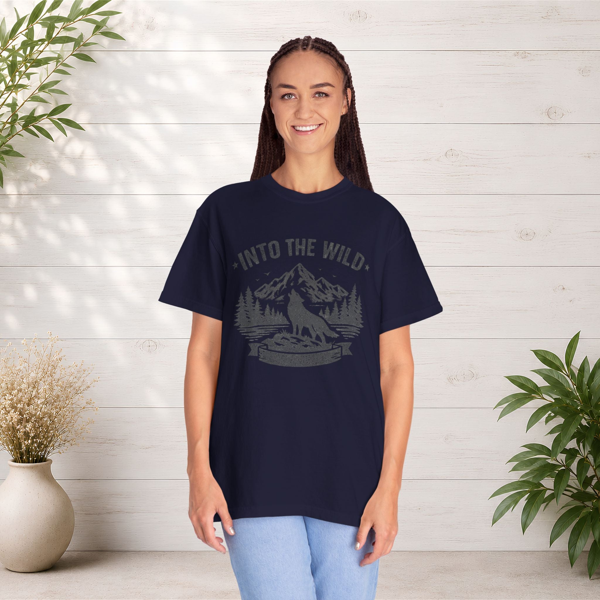 Into the Wild Wolf T-Shirt — Mountain Camping Adventure Tee