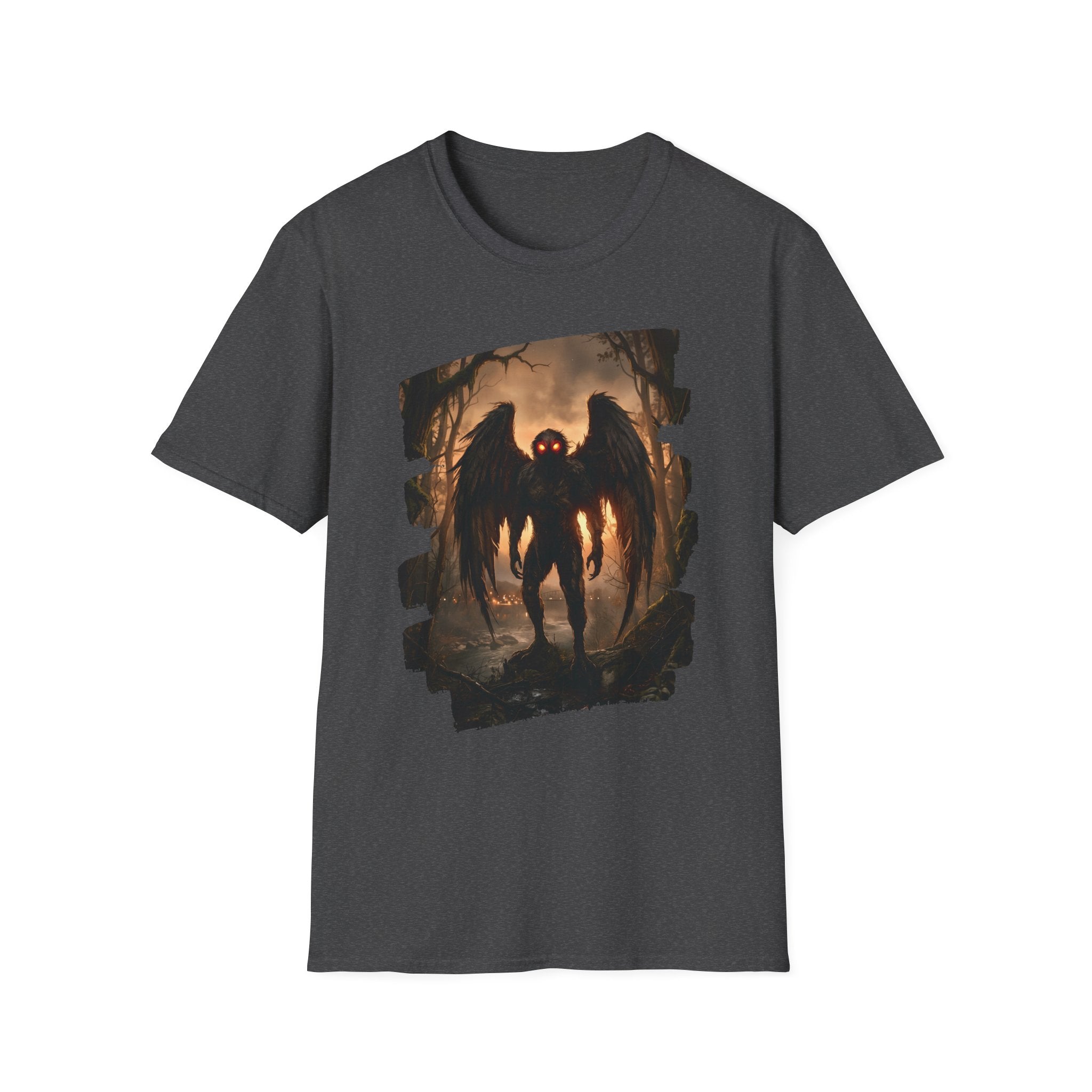 Mothman Cryptid Illustration T-Shirt | Dark Horror Graphic