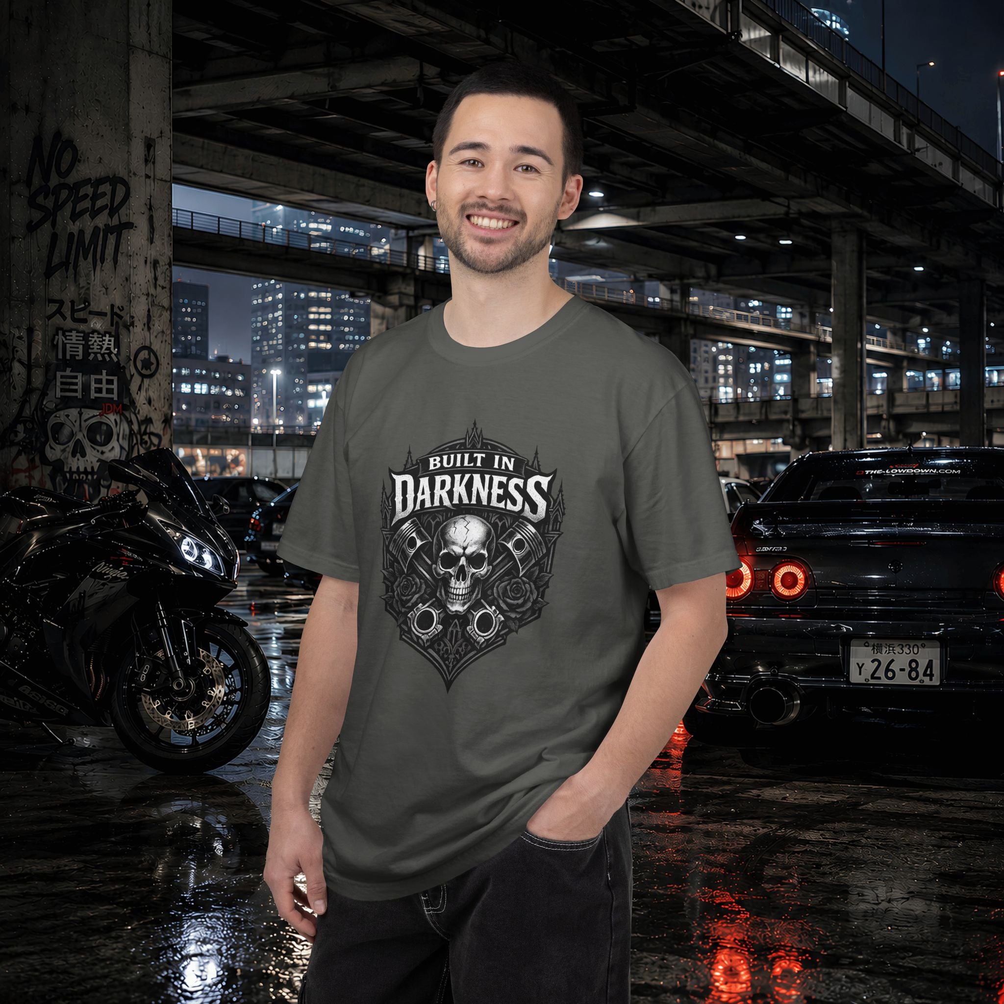 Built in Darkness Skull & Pistons T-Shirt