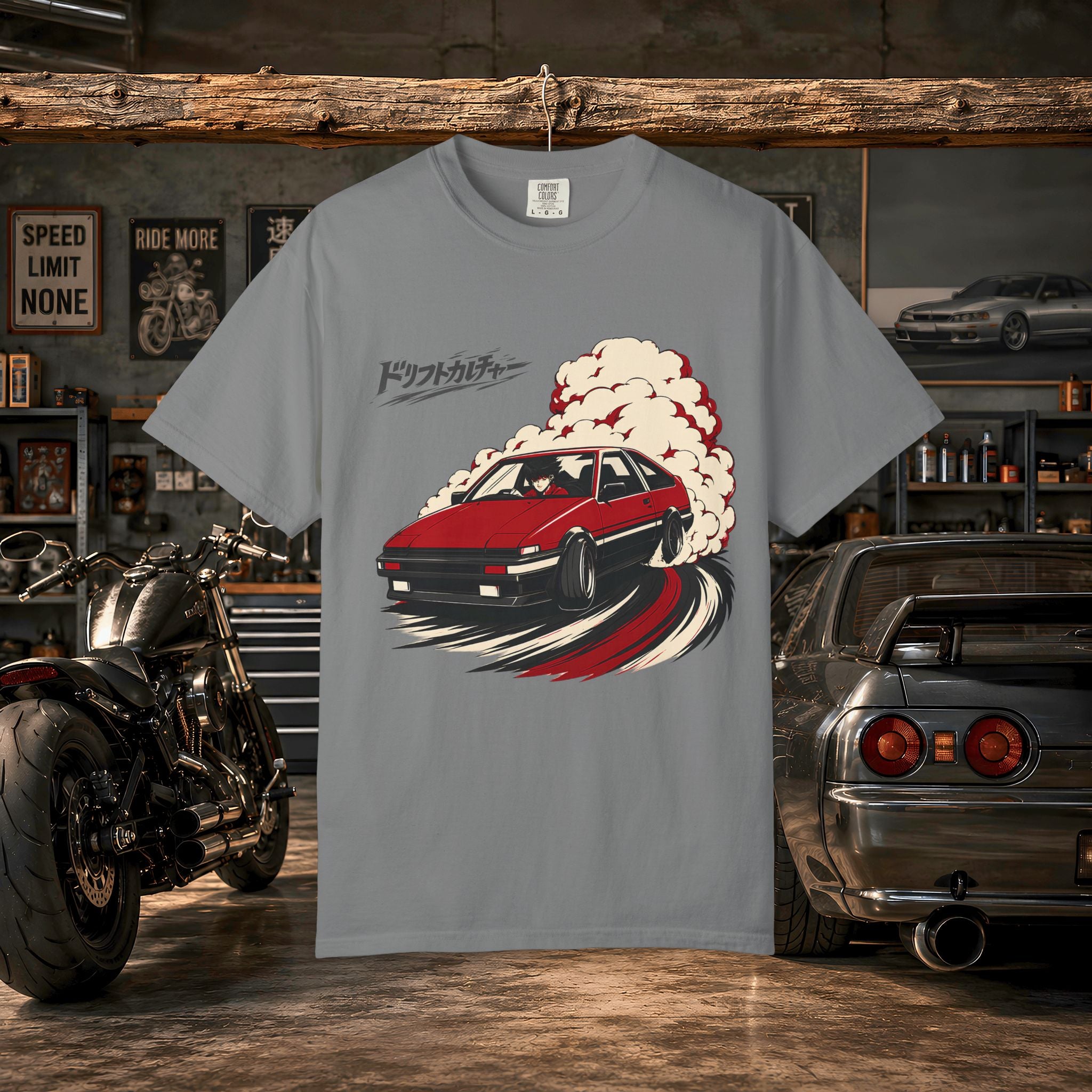 Drift Culture Anime Style T-Shirt - Japanese Retro Car Racing Graphic Tee