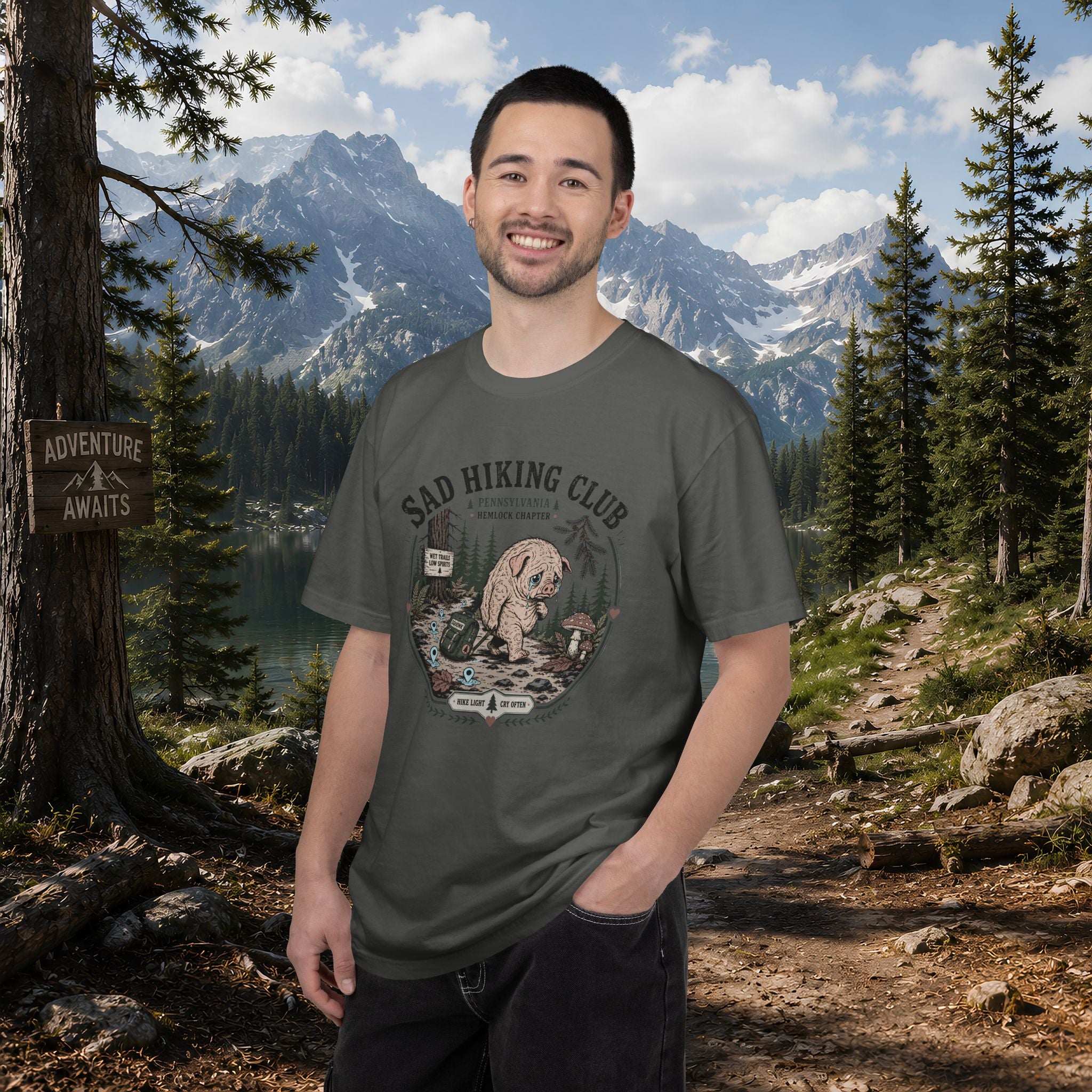 Squonk Sad Hiking Club T-Shirt — Vintage Mountain Camping Tee