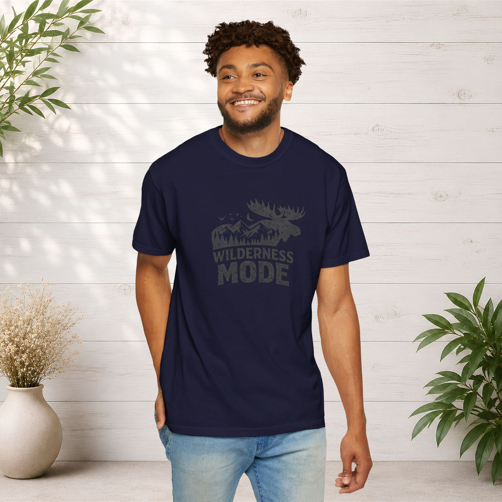 Wilderness Mode T-Shirt — Outdoor Moose Mountain Graphic Tee