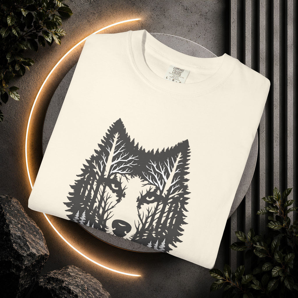 Wolf Forest T-Shirt — Geometric Woodland Wolf Graphic Tee